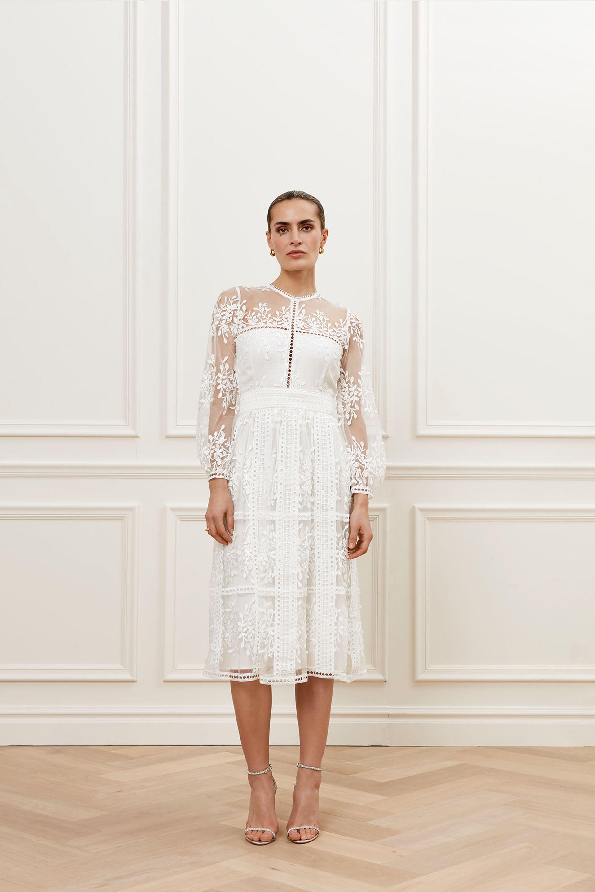 Emilia midi dress Ivory 2