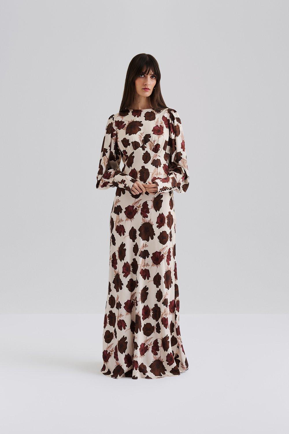 Alize Maxi Dress Wine Peony 2