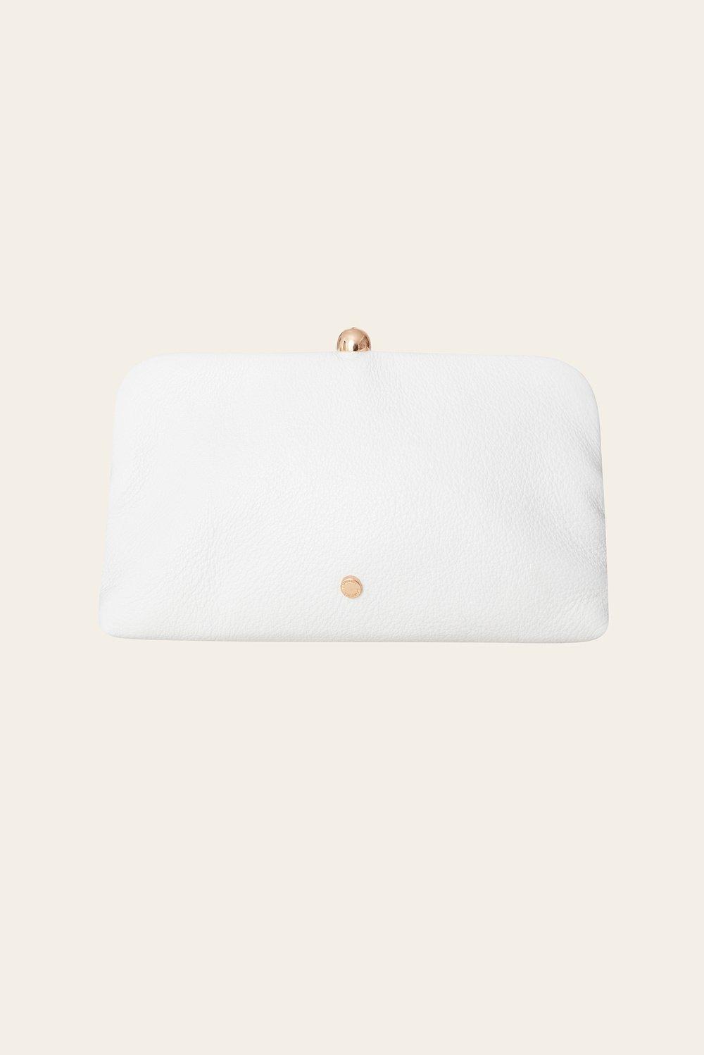 Bridal leather clutch Ivory 1