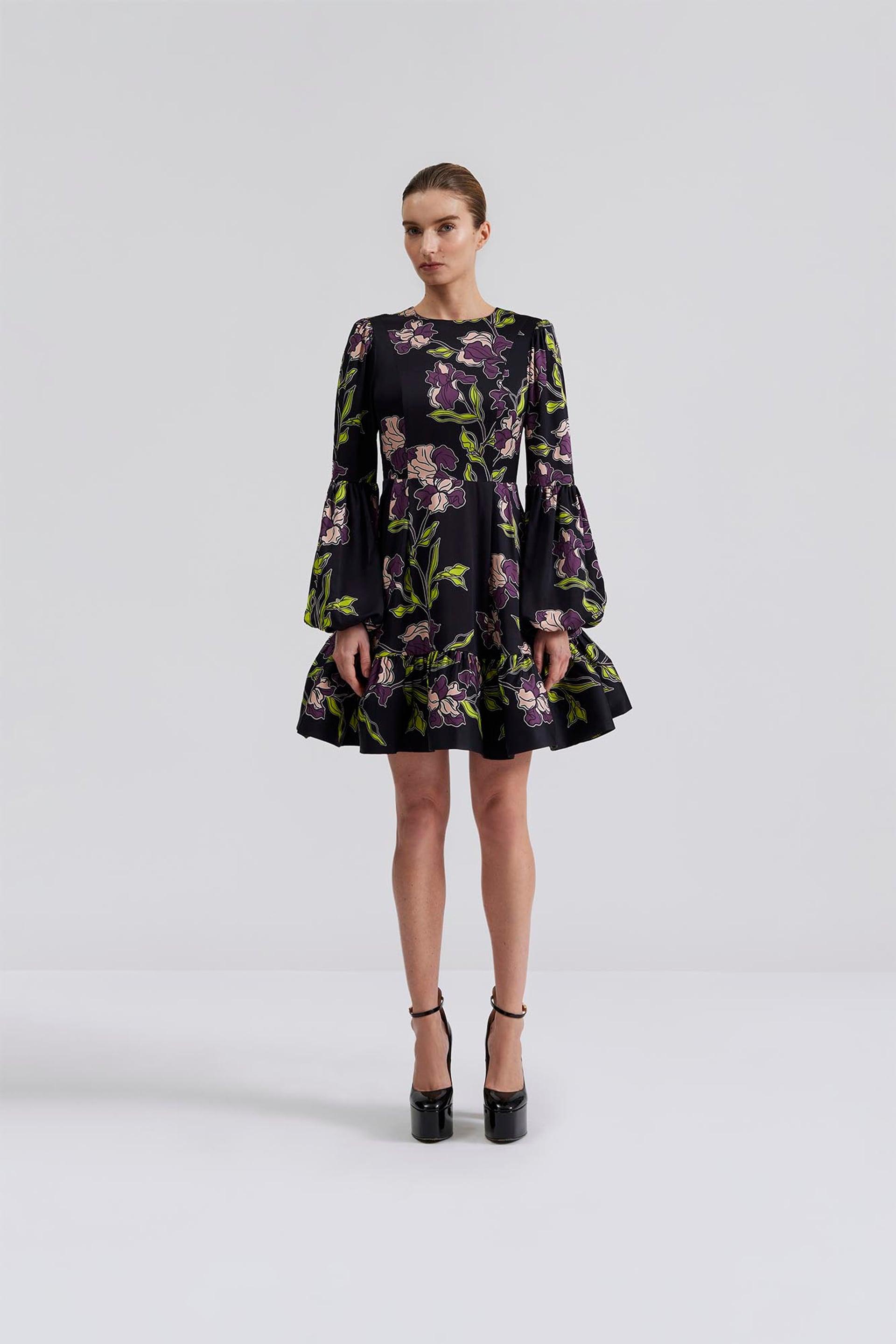Jasmine mini dress Fall Florals Black 1