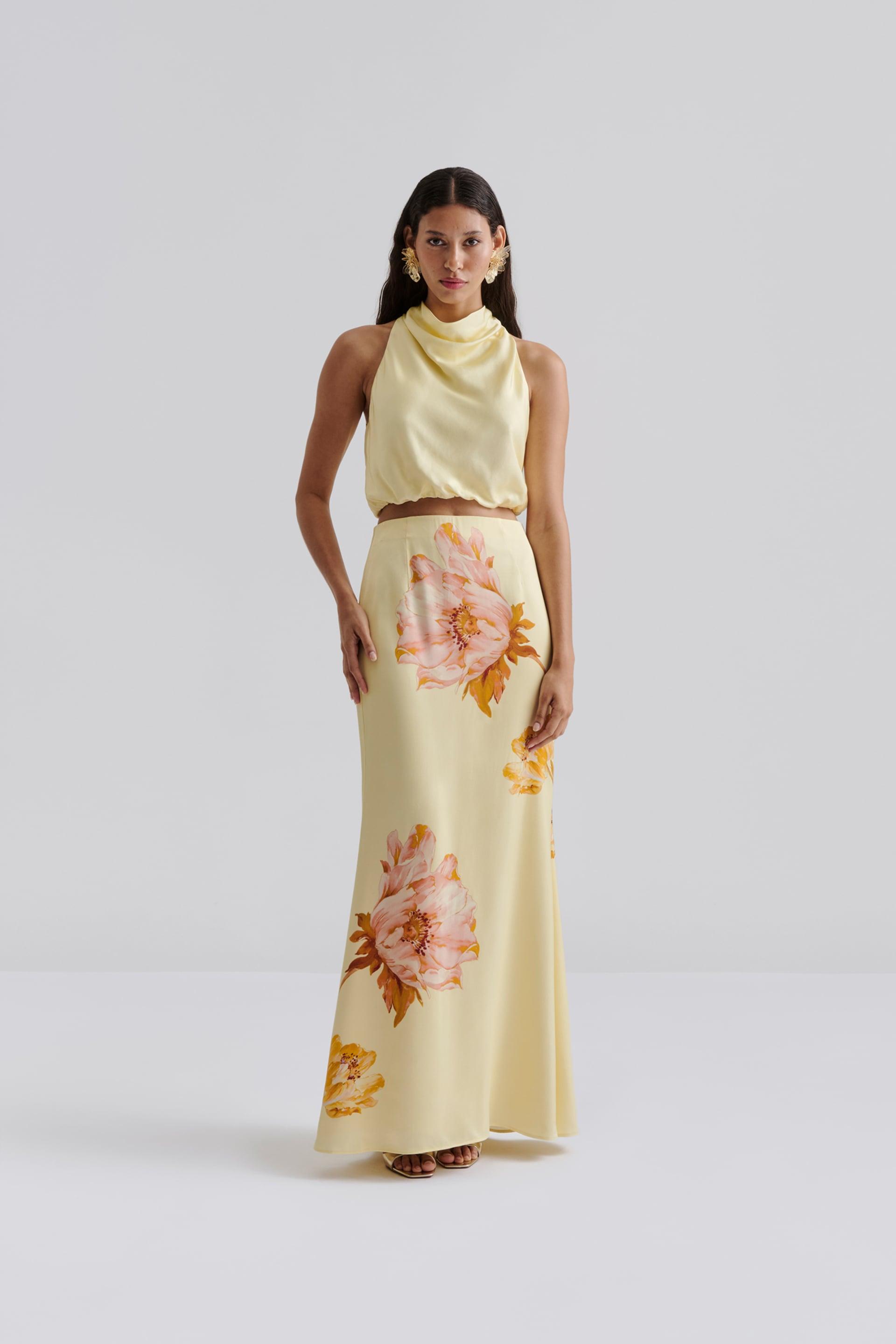Tessa maxi skirt Lemon Peony 2