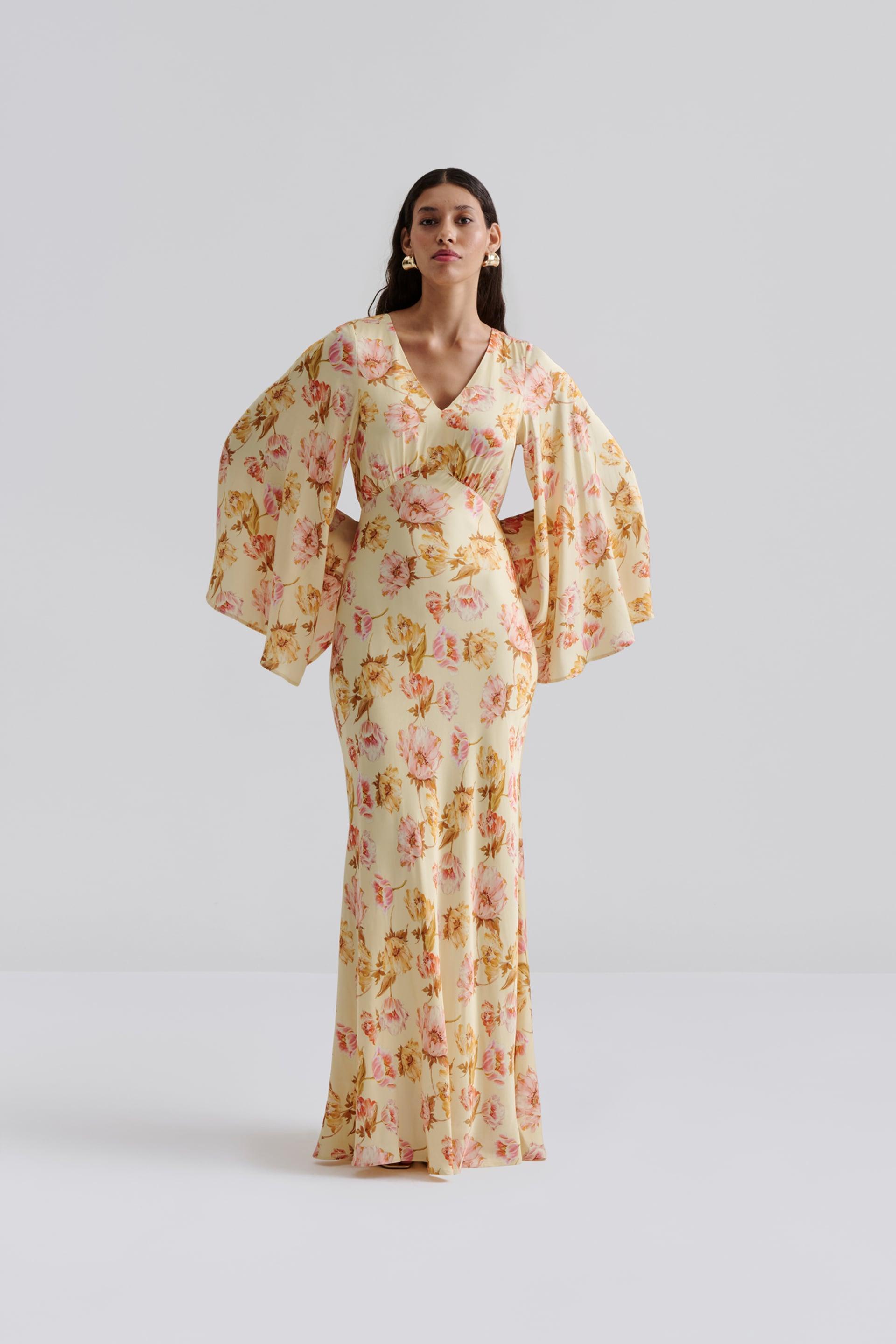 Simone maxi dress Lemon Peony 2