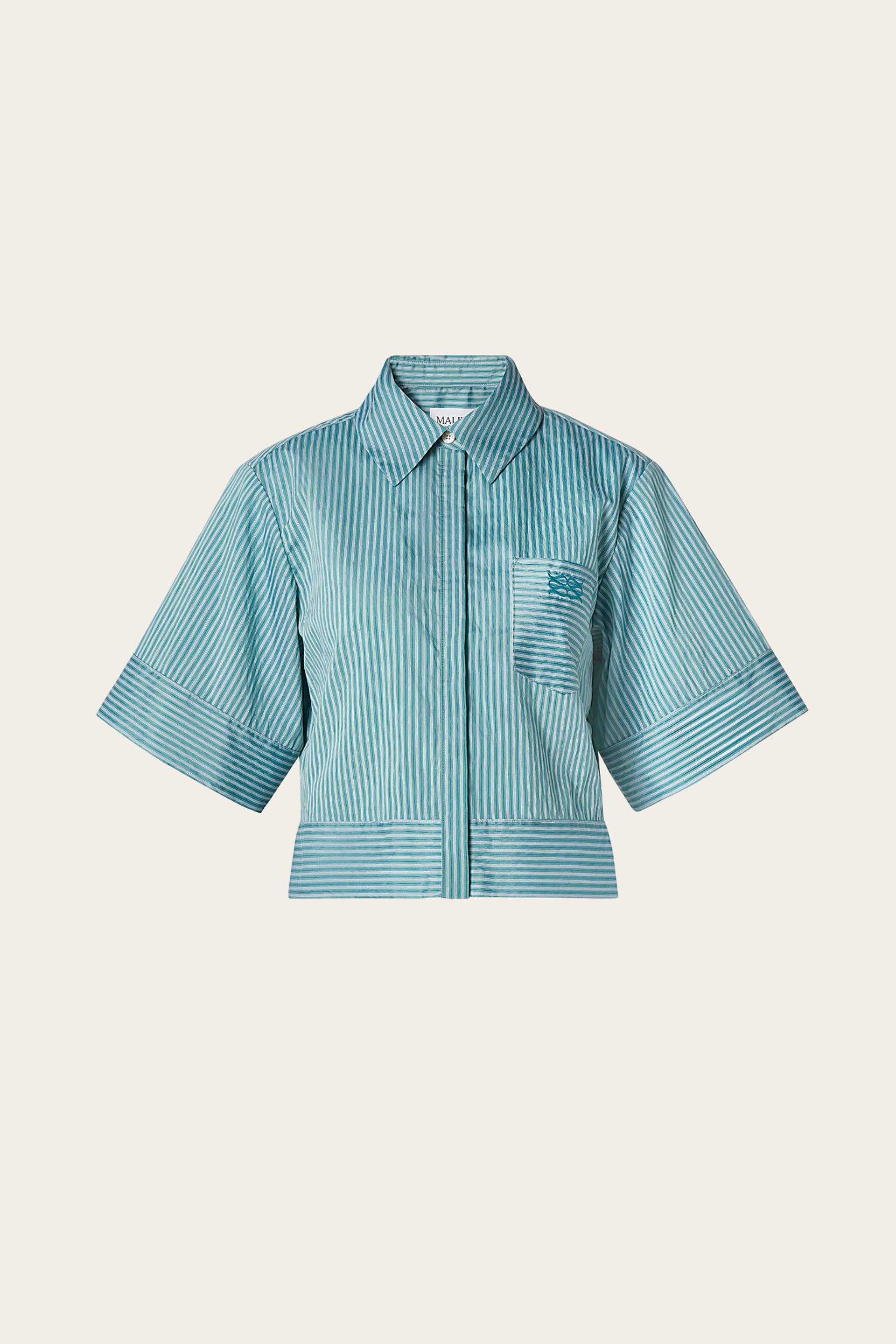 Selene shirt Aqua Stripe 1