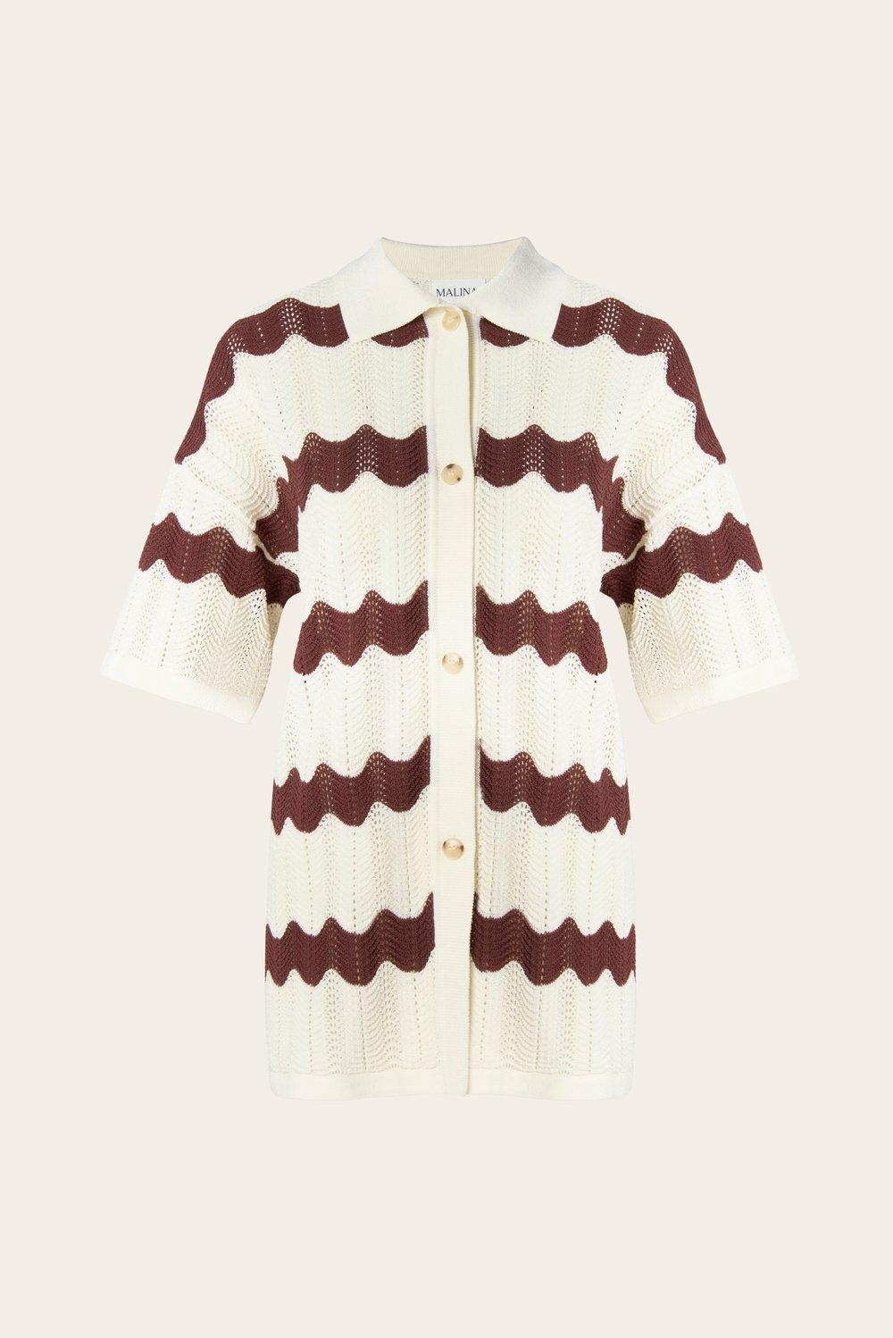 Alana Shirt Brown Stripe 1