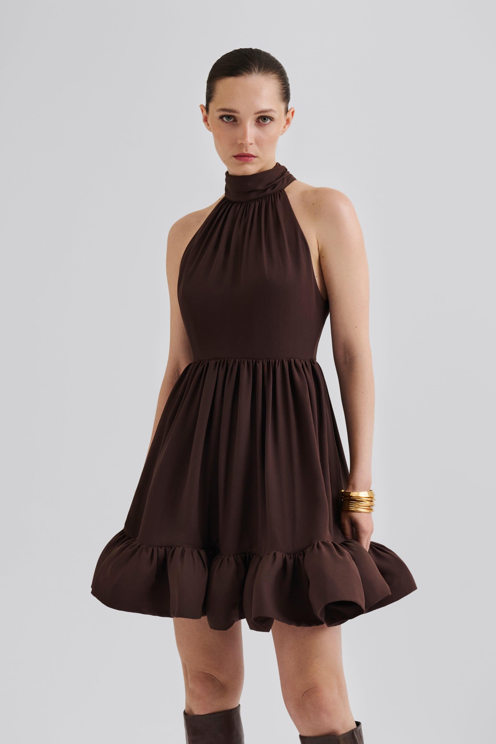 Fern mini dress Chocolate 2