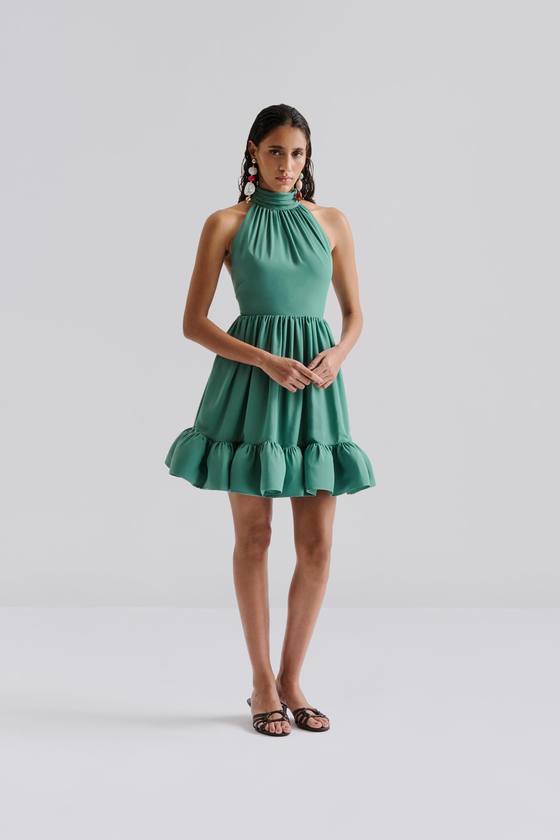 Fern mini dress Deep Aqua 2
