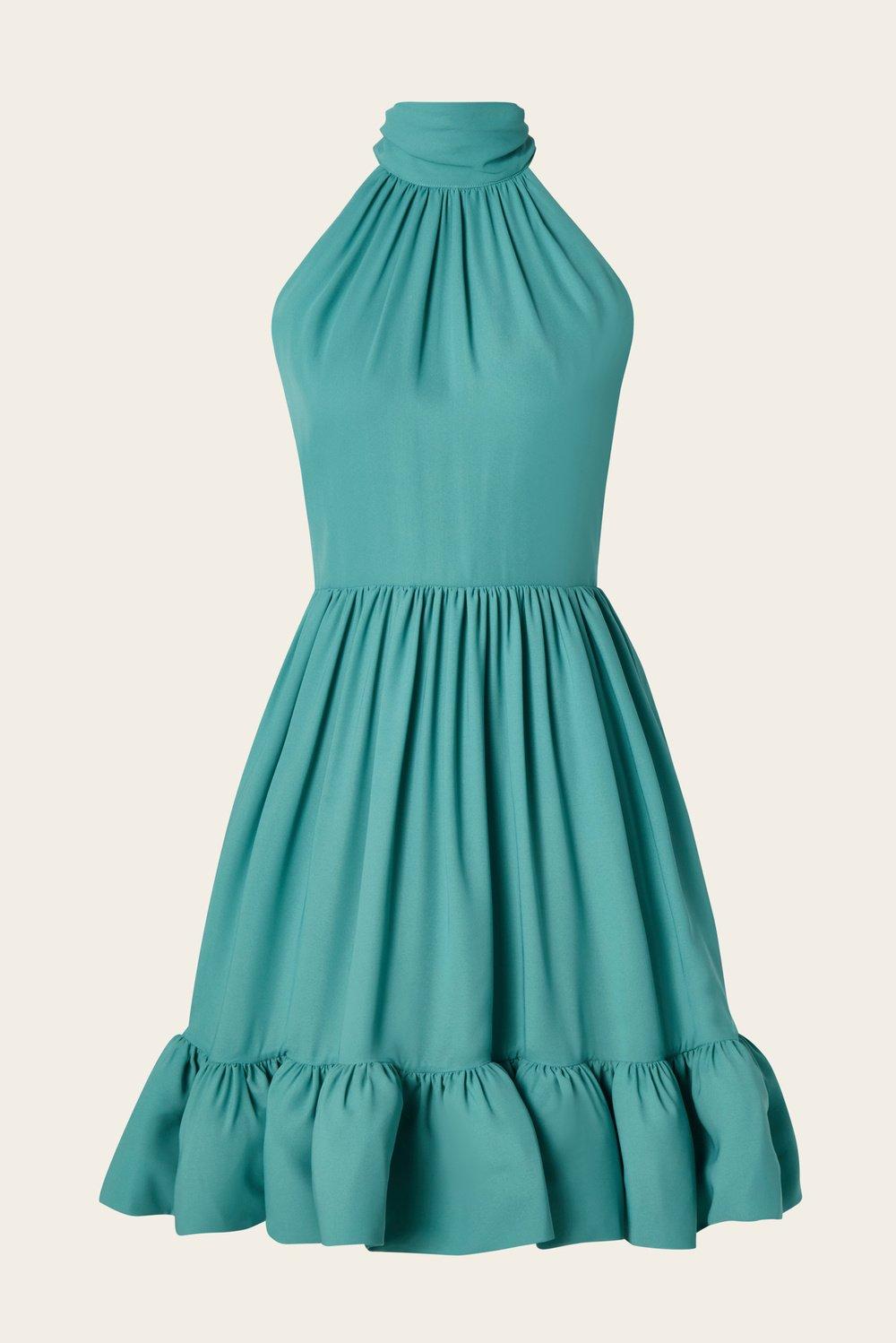 Fern Mini Dress Deep Aqua 1