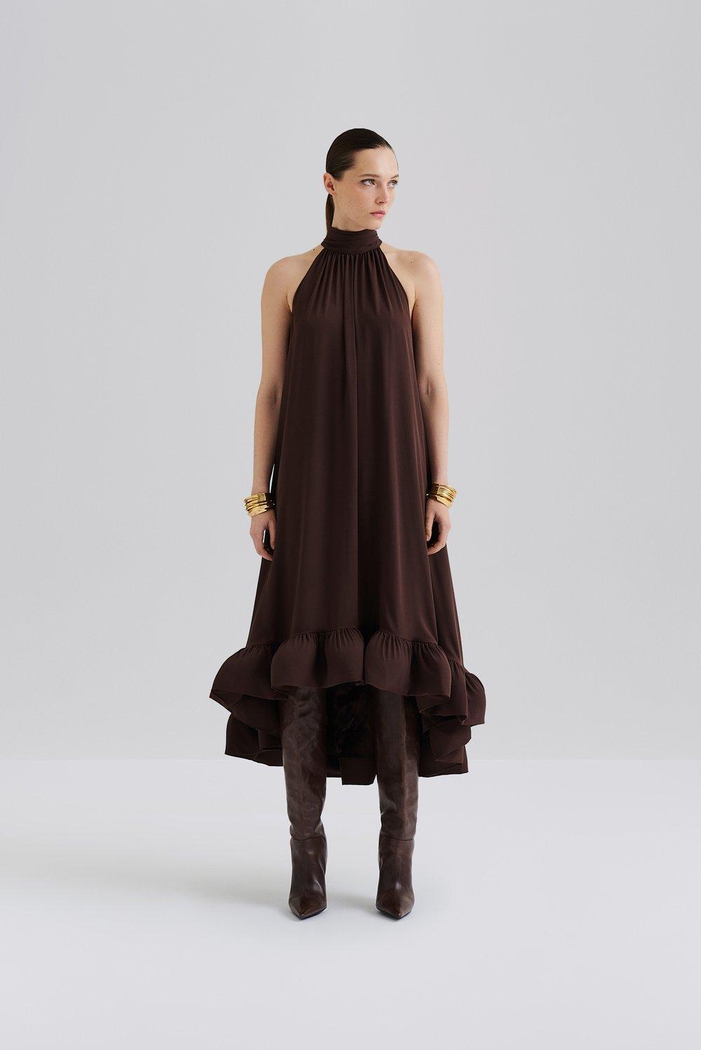 Sabrina midi dress Chocolate 2