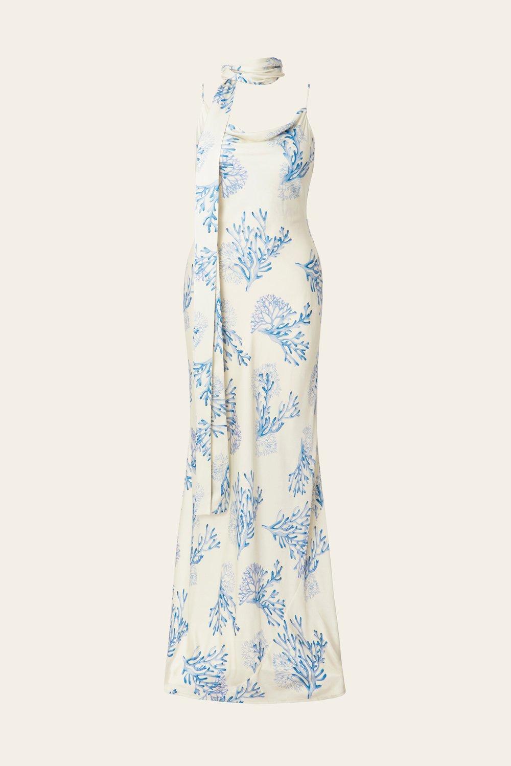 Eliza maxi dress Coral Blue 1