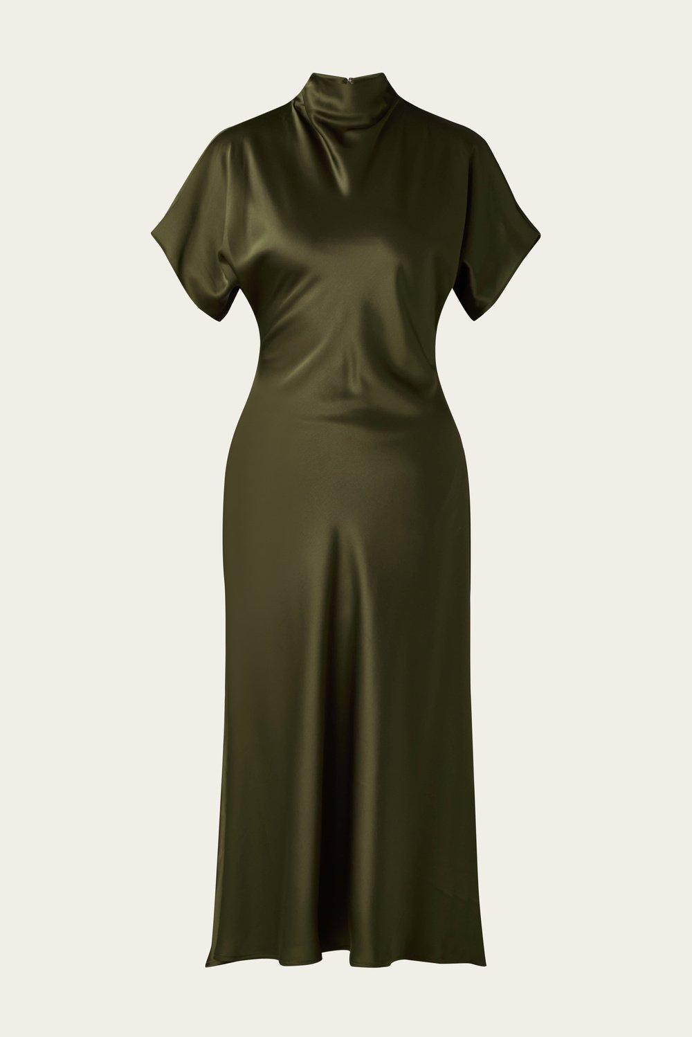 Alivia midi dress Olive 1
