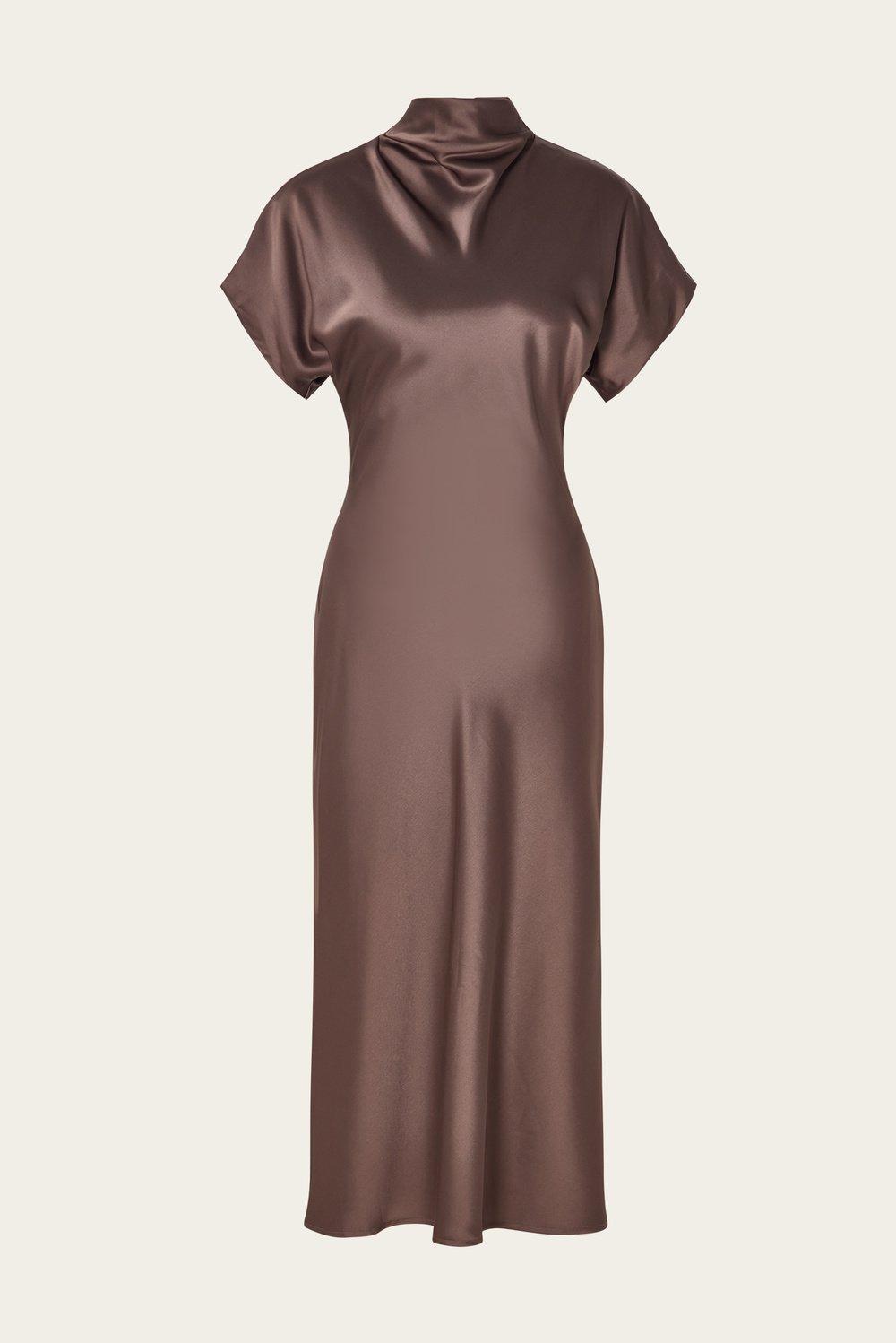 Alivia midi dress Chocolate 1