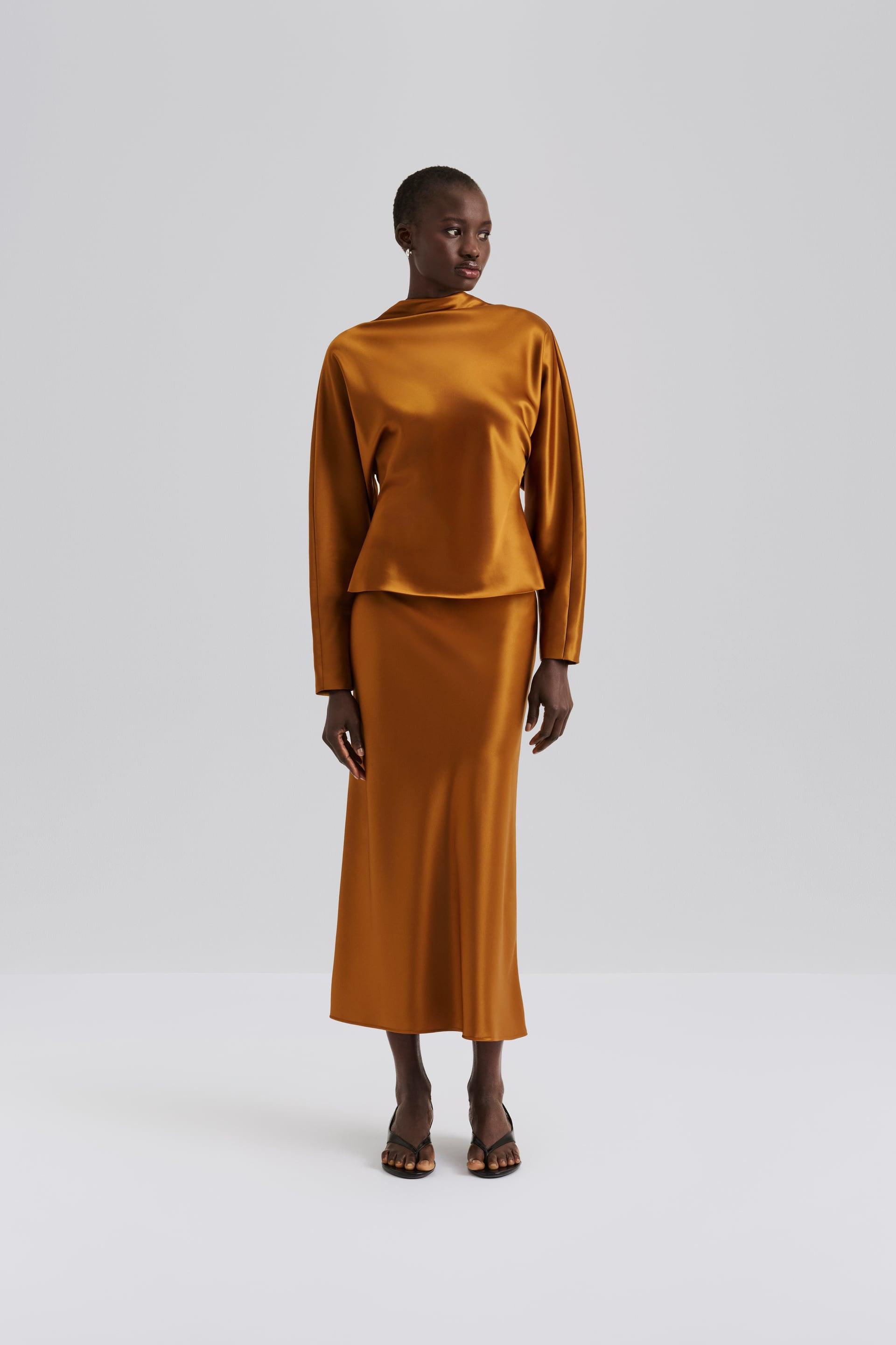 Aubree midi skirt Amber (1)
