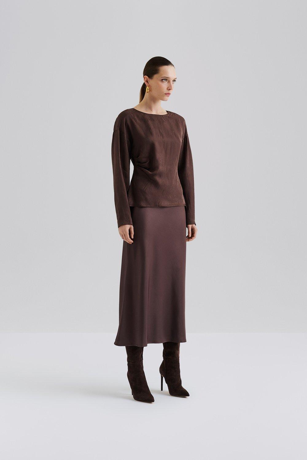 Aubree midi skirt Chocolate 2