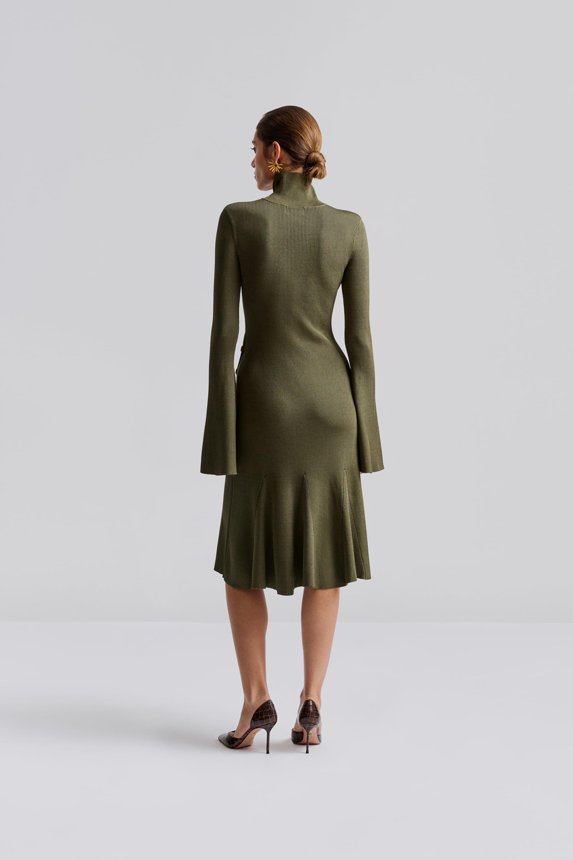 Polly midi dress Olive 1