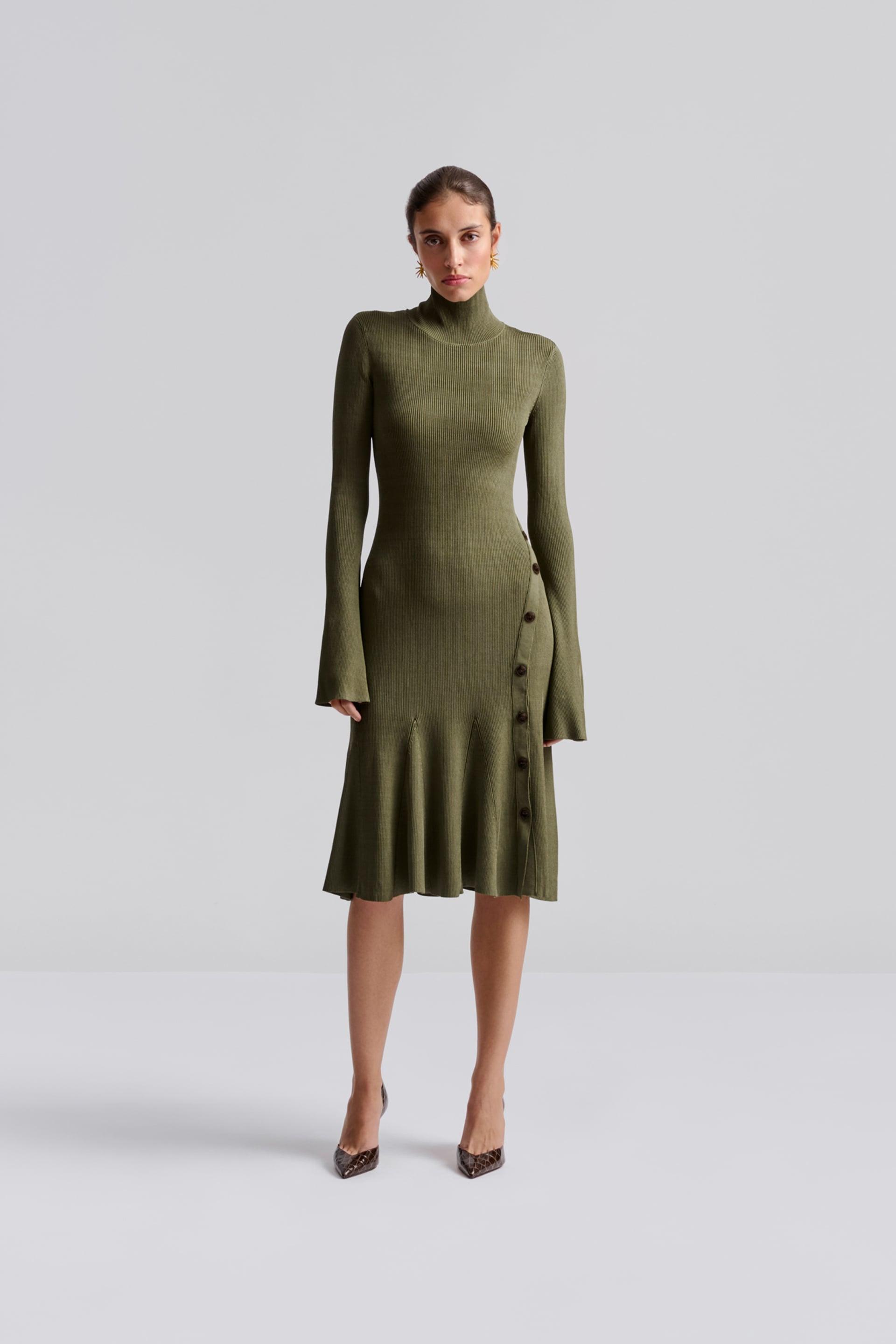 Polly midi dress Olive 2