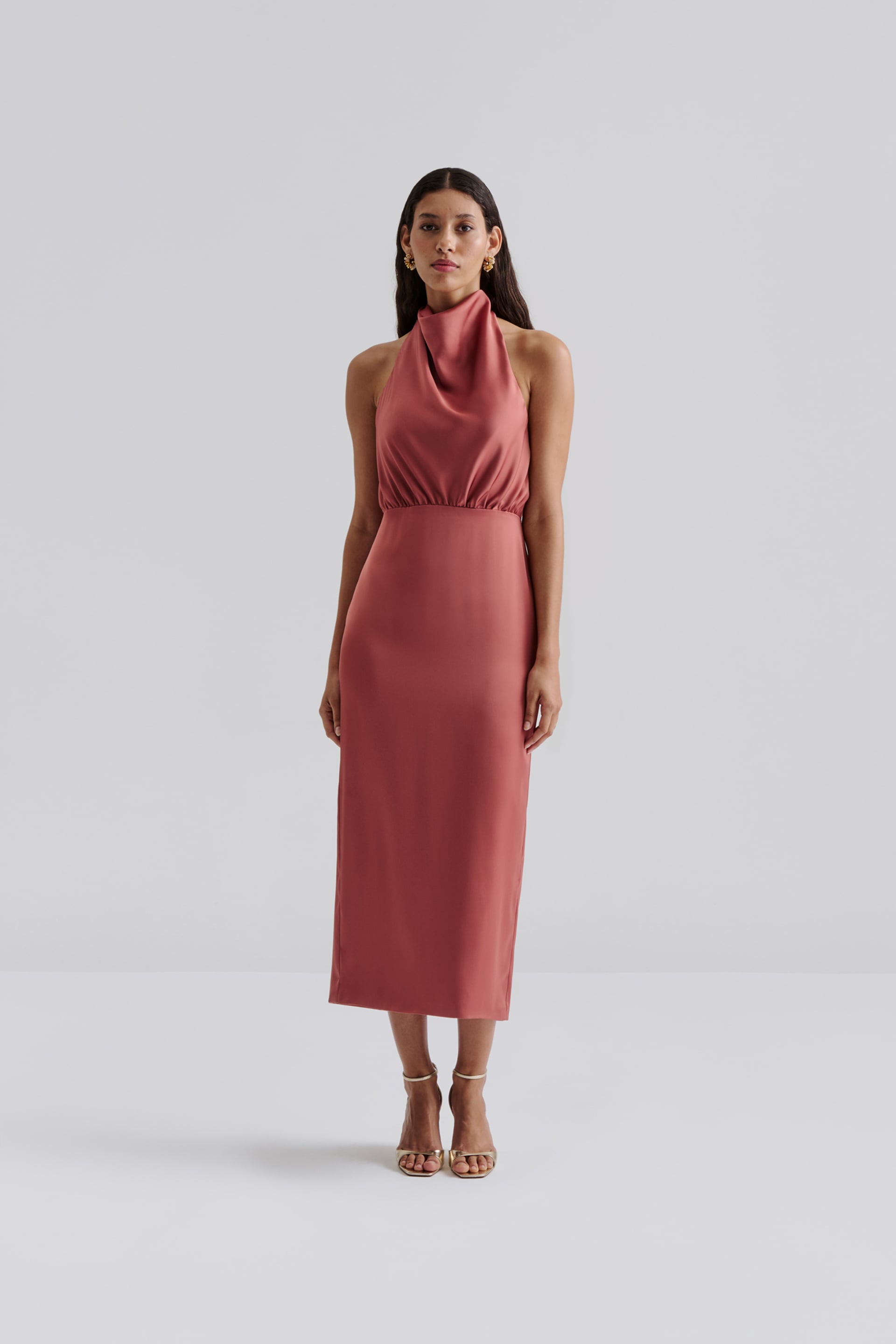 Solange midi dress Terracotta 2