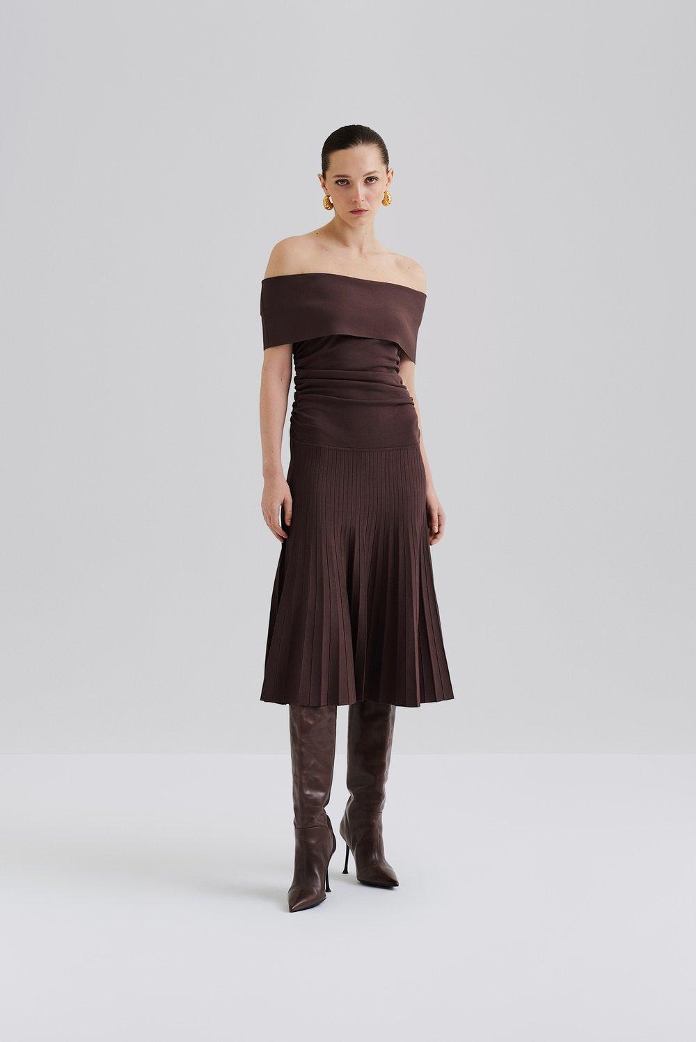 Althena Midi dress Chocolate 2
