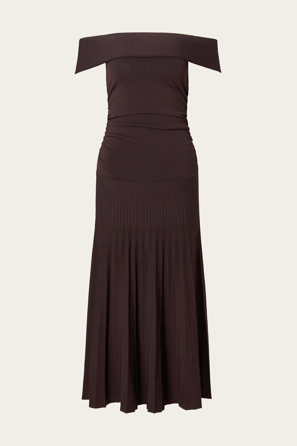 Althena Midi dress Chocolate 1