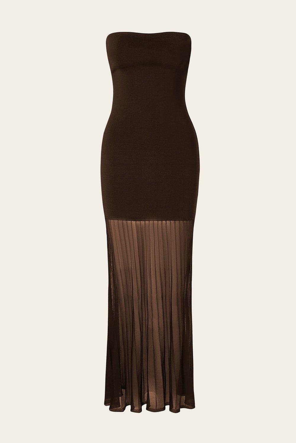 Isola Maxi Dress Chocolate 1