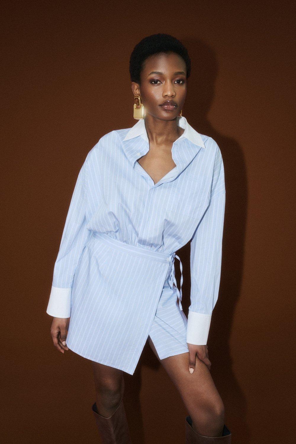 Portea shirt dress Light Blue Stripe 2