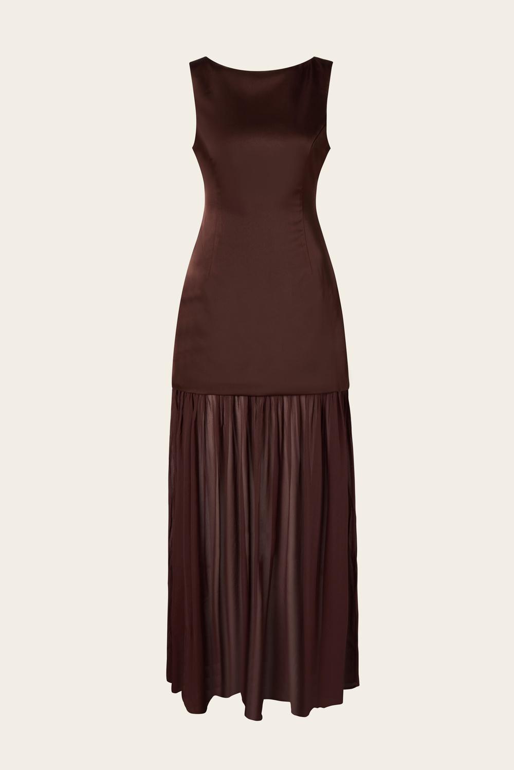 Karla Maxi dress Chocolate 1