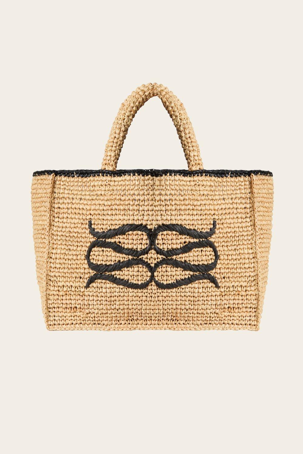 Malina Logo Raffia Bag Raffia 1