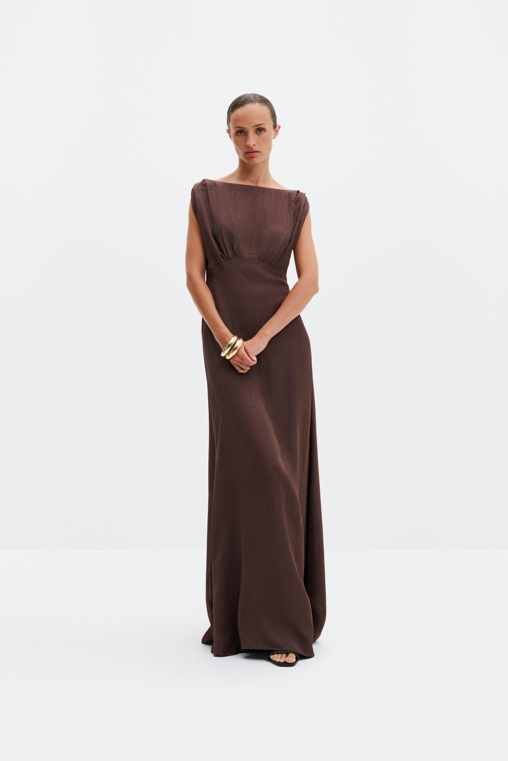 Jacqueline maxi dress Chocolate 2