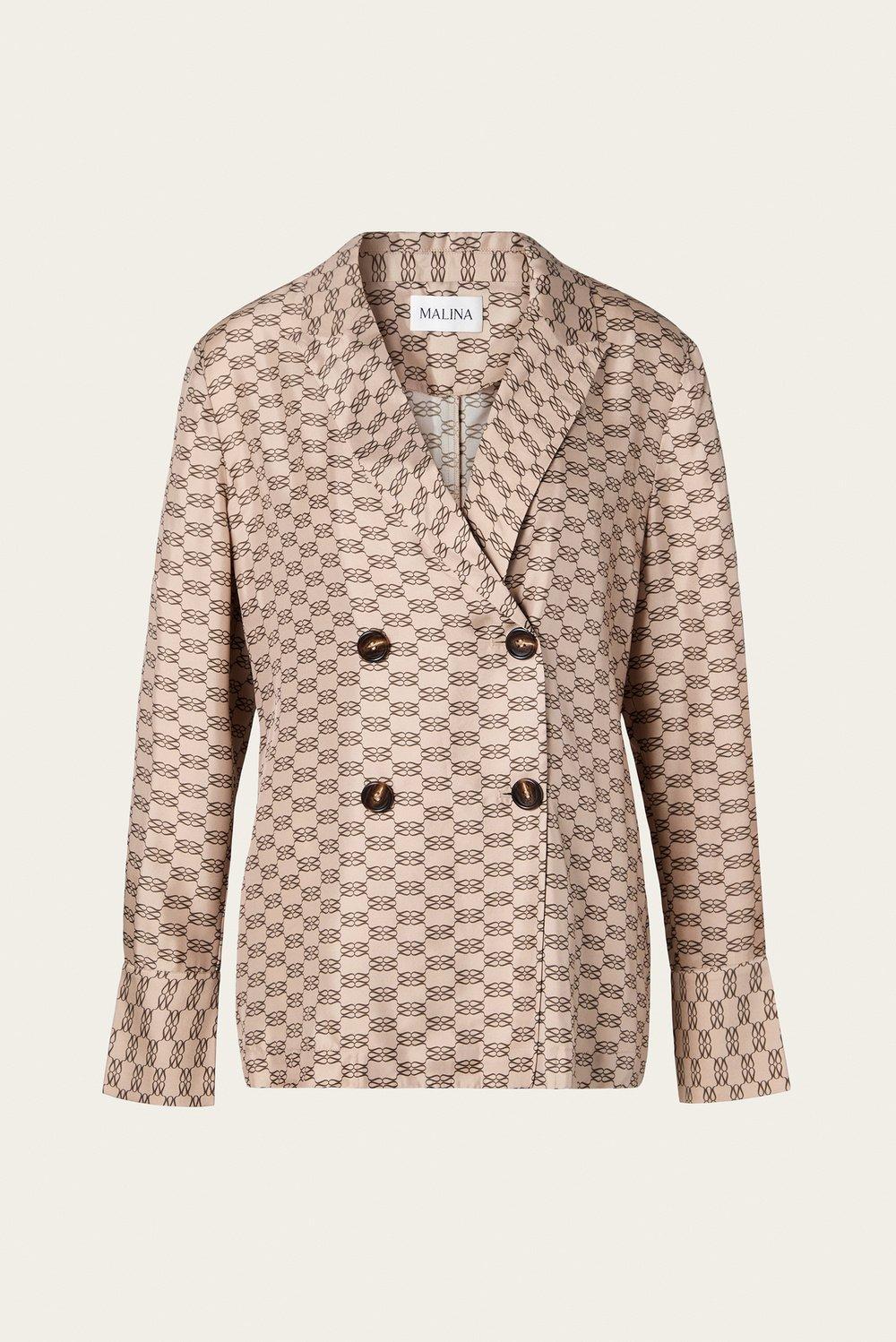 Monogram Silk Blend shirt Monogram Beige 1
