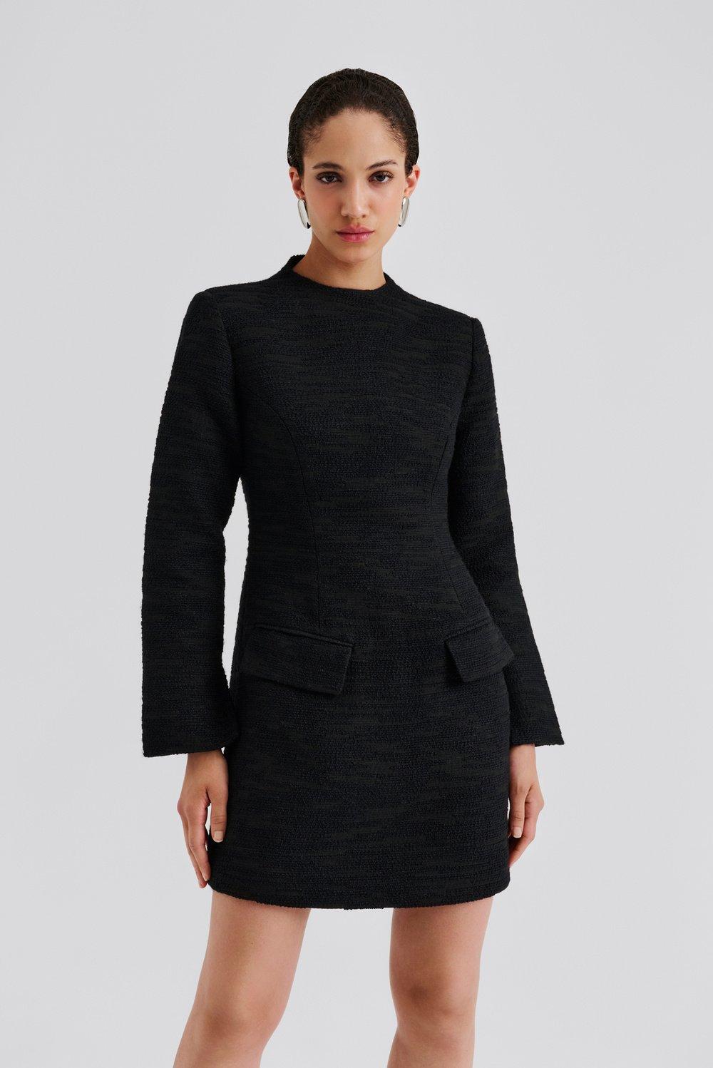 Leanna boucle mini dress Black 2