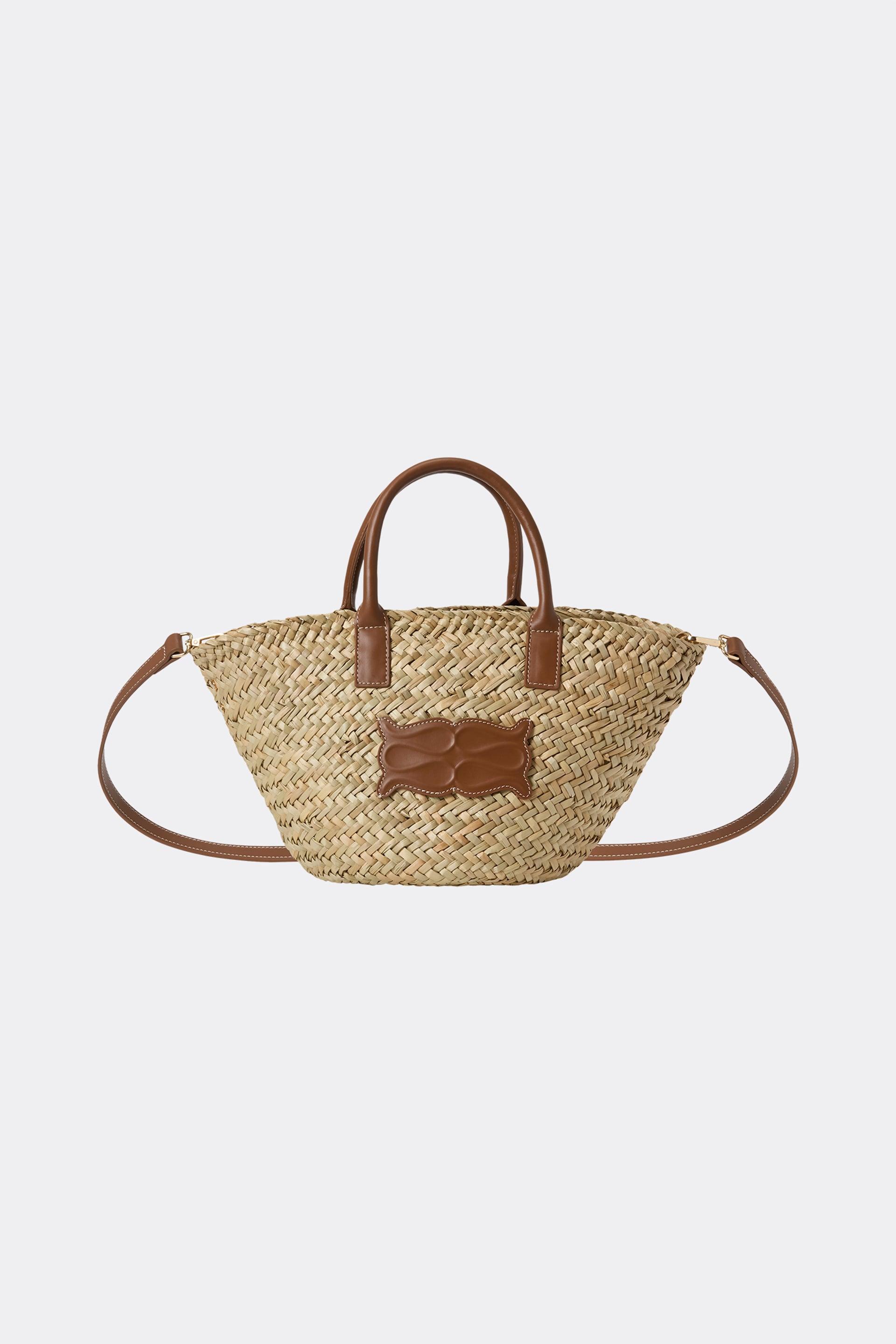 Small monogram straw bag Cognac (1)