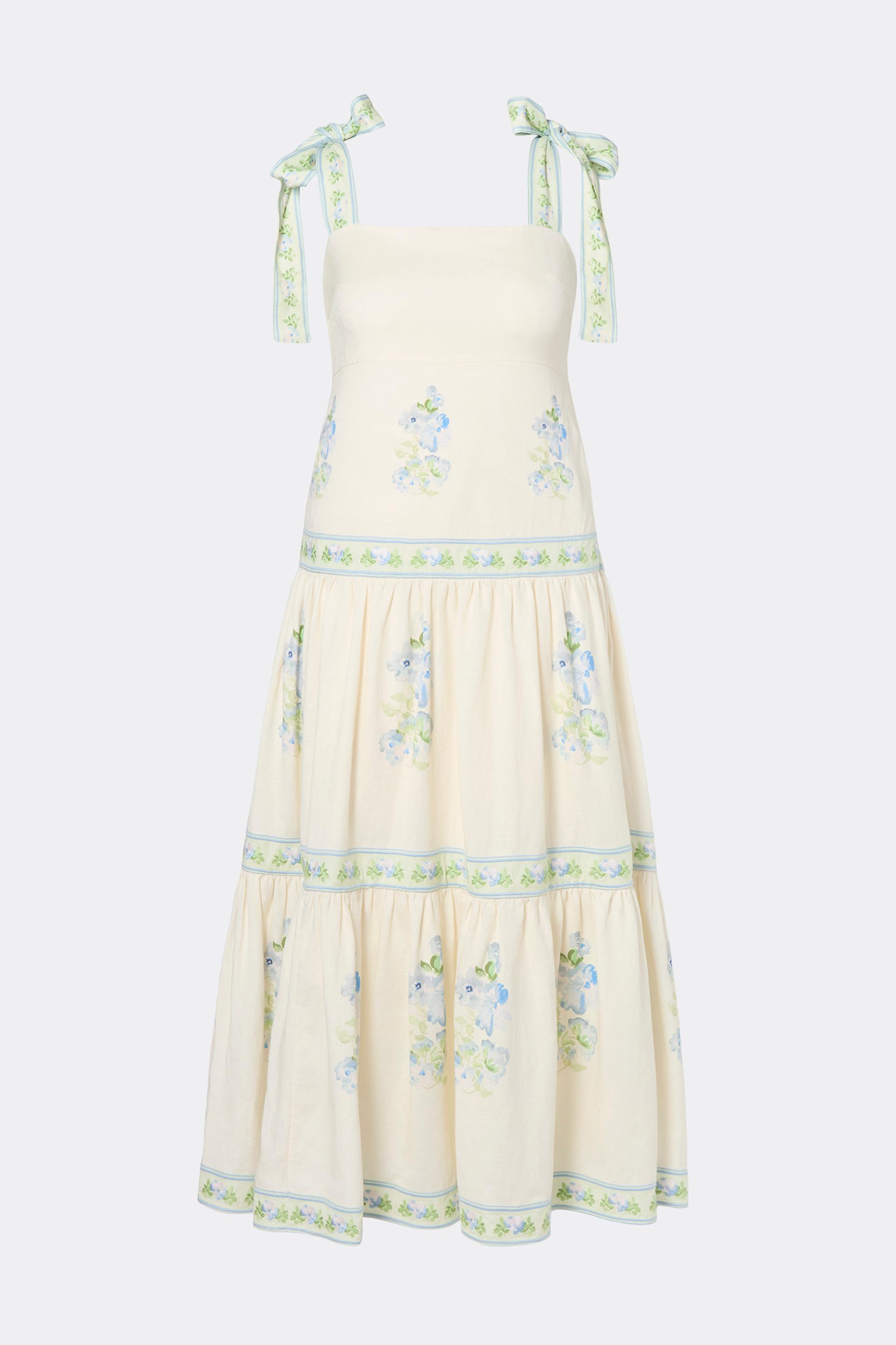 Stefania midi dress Pastel Floral Vanilla (1)