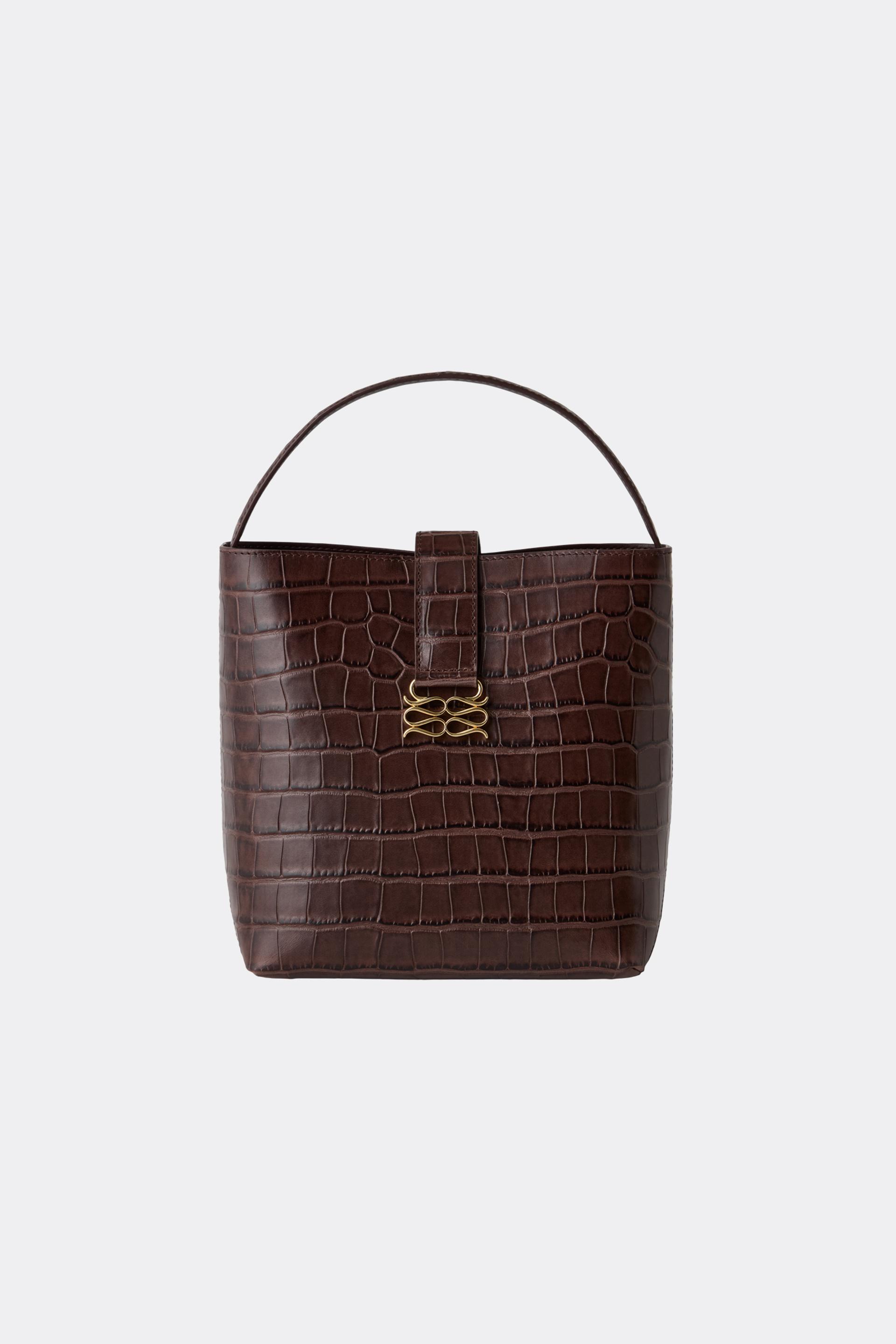 Monogram Leather Bucket Bag Dark Brown Coco (1)