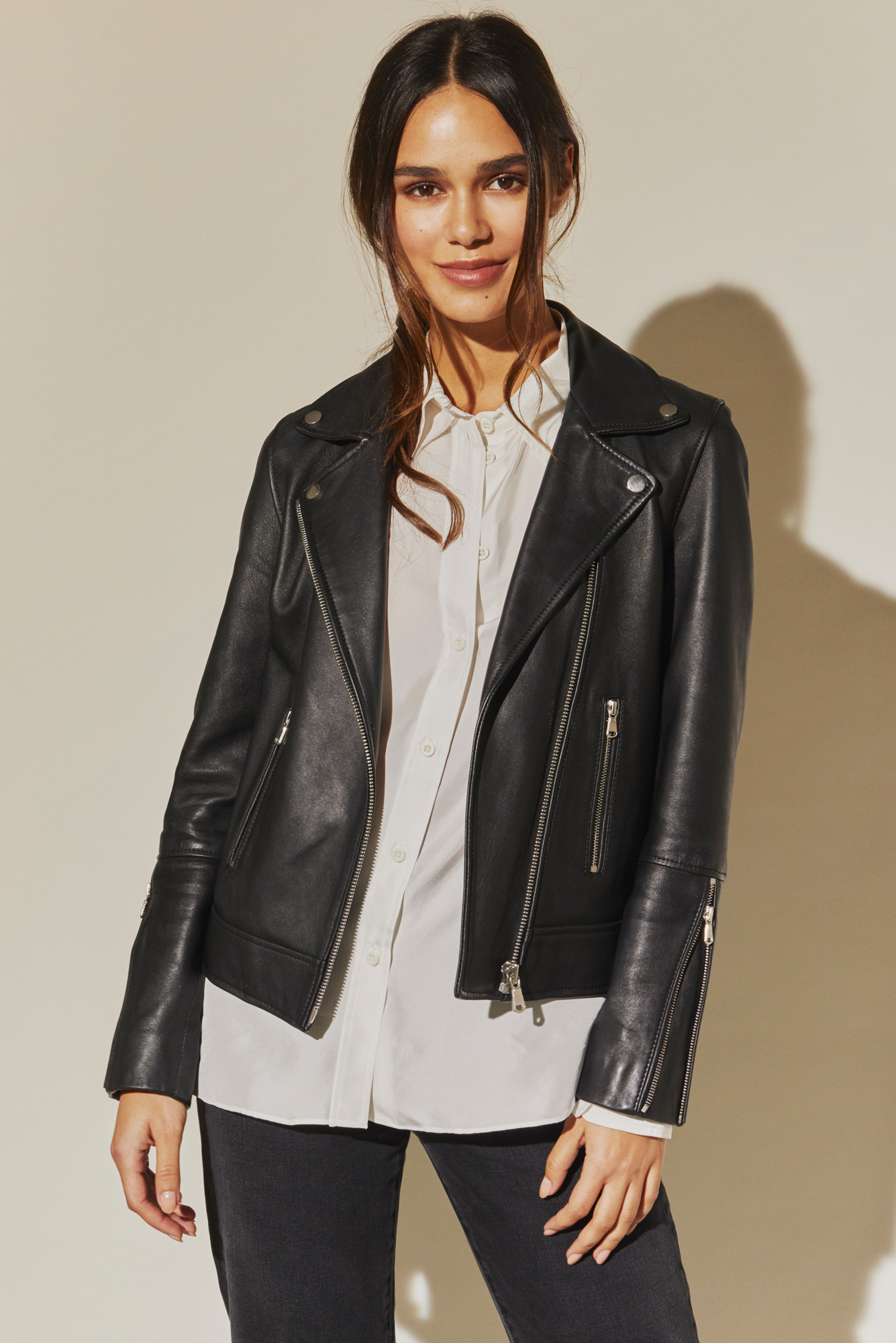 Carmela leather jacket - By Malina 
