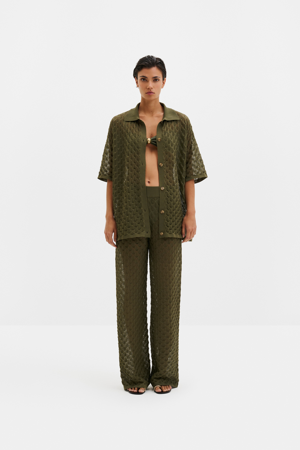 Alissa pants - Taupe - BOTTOMS | Malina | Occasion designer clothing