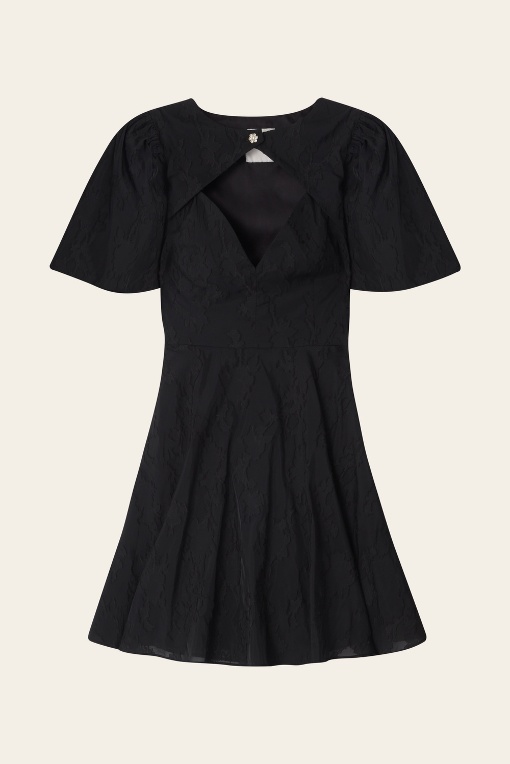Cape Mini Dress Black DRESSES Malina Occasion Designer Clothing