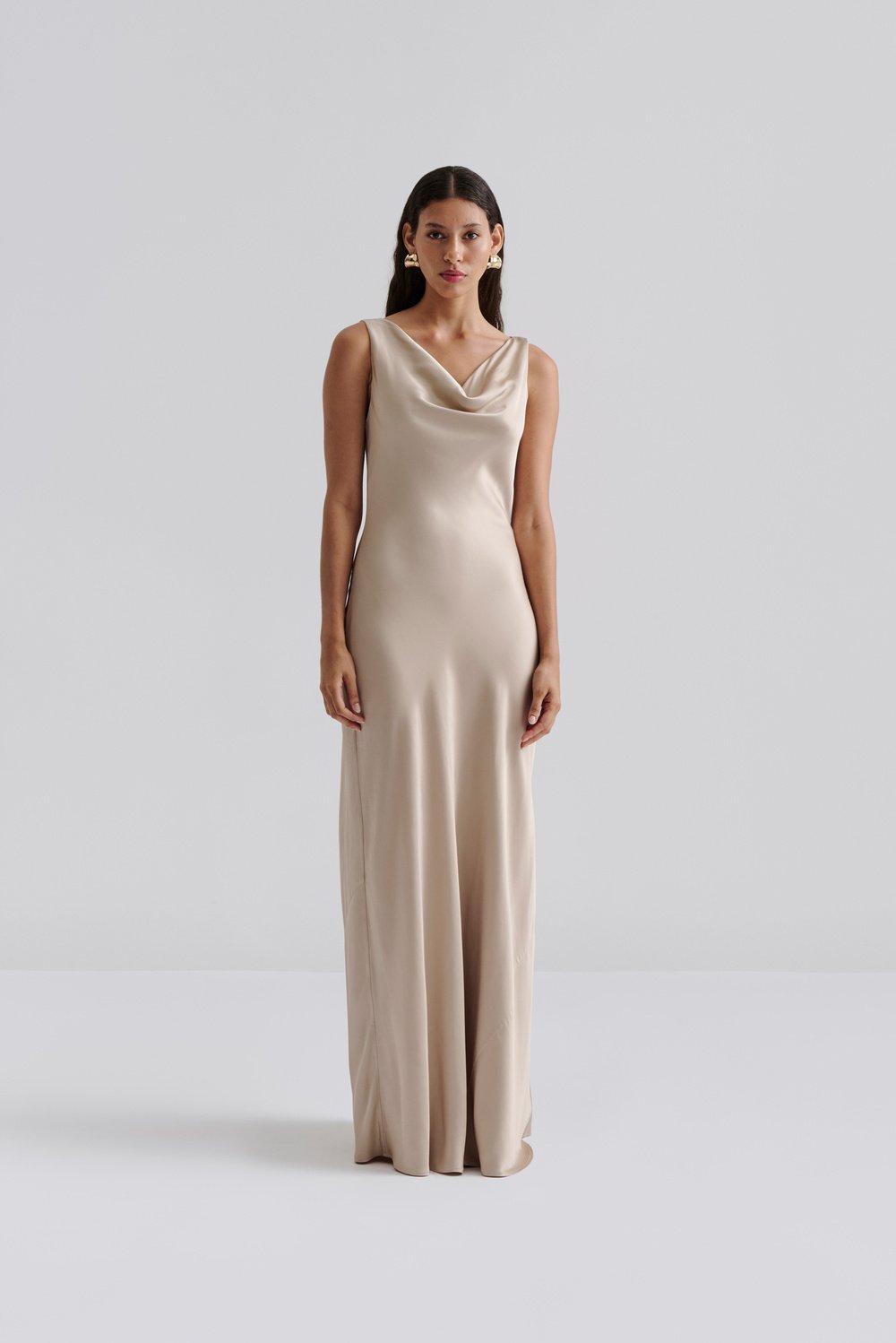 ワンピースその他 Malina Leah dress in champagne colour satin 2817_a6c63fa456-19_leah-cowl-