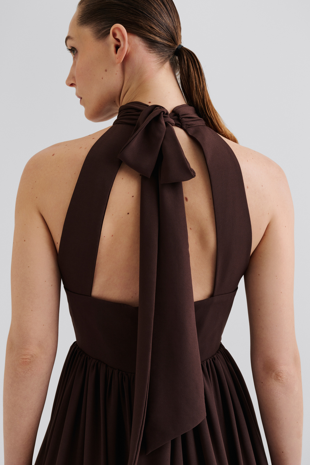 Fern mini dress - Chocolate - MINI DRESSES | Malina | Occasion designer  clothing