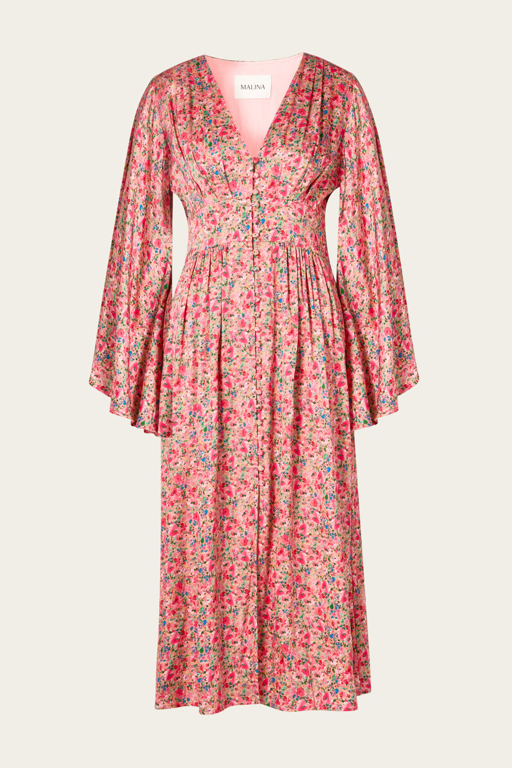 Auden midi dress - Pink Ditsy - DRESSES | Malina | Occasion designer  clothing