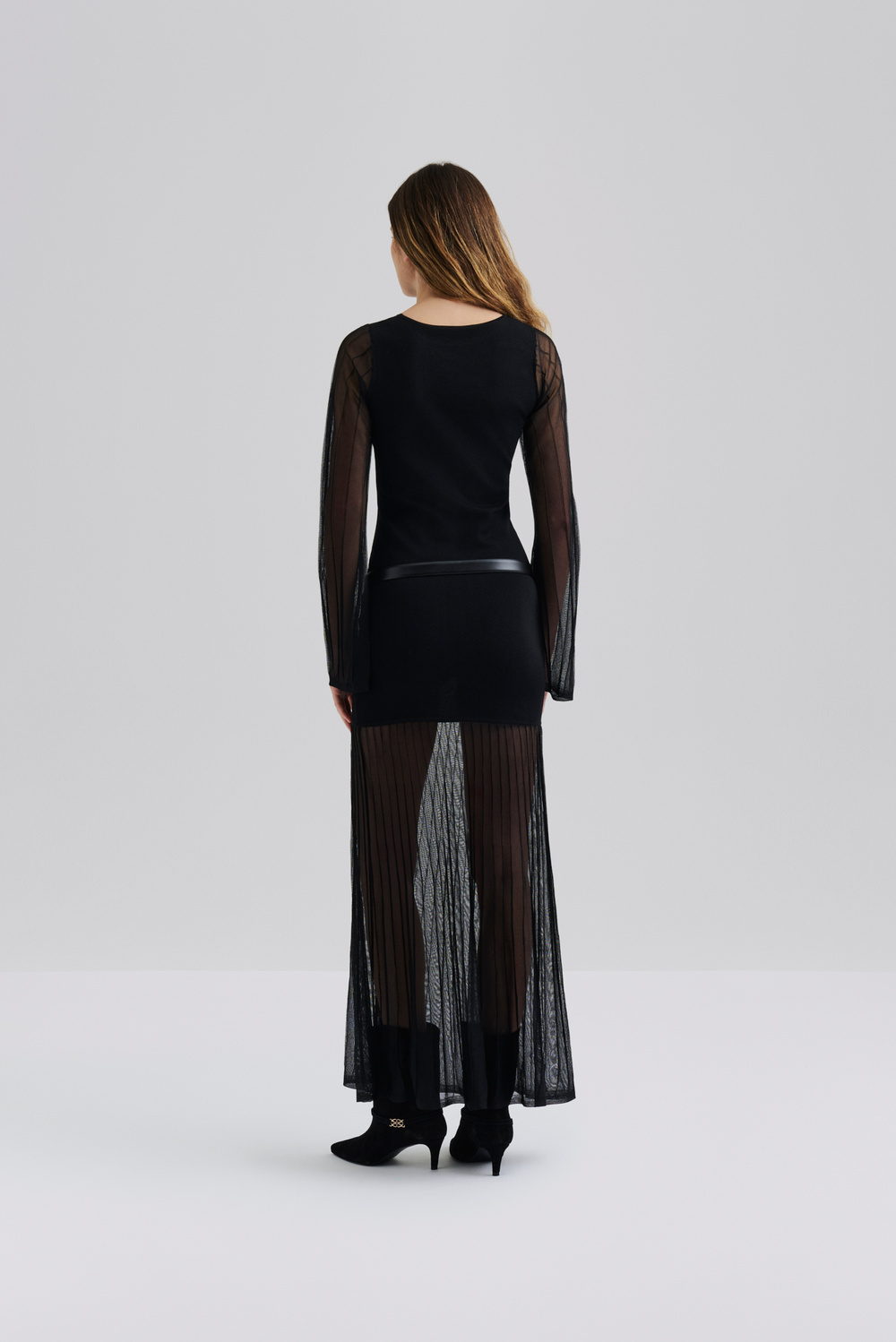 knee length dresses for ladies Midi Dress in Italian Mesh with Draping main image 1