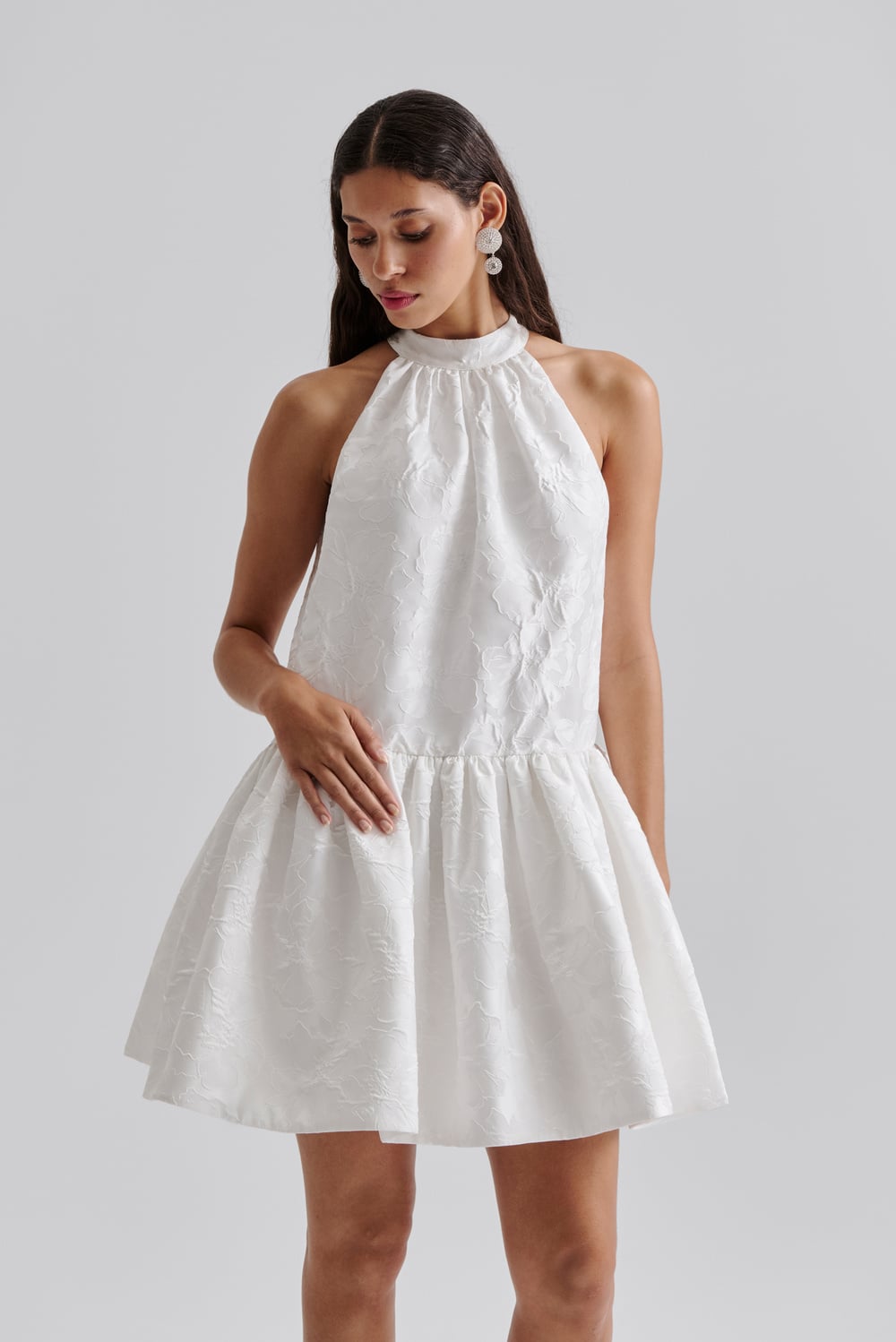 midi dress with cape Cape Overlay Pearl-Detail Mermaid Midi Dress main image 0
