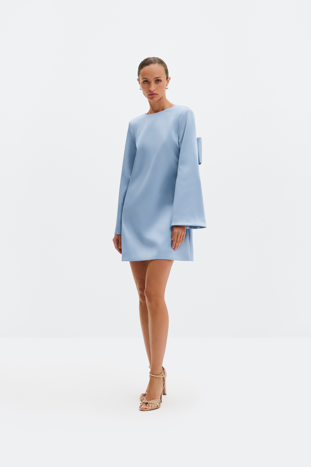 lynda satin jacquard mini dress Mini Dress - Lace up Back Dress - Jacquard Mini Dress