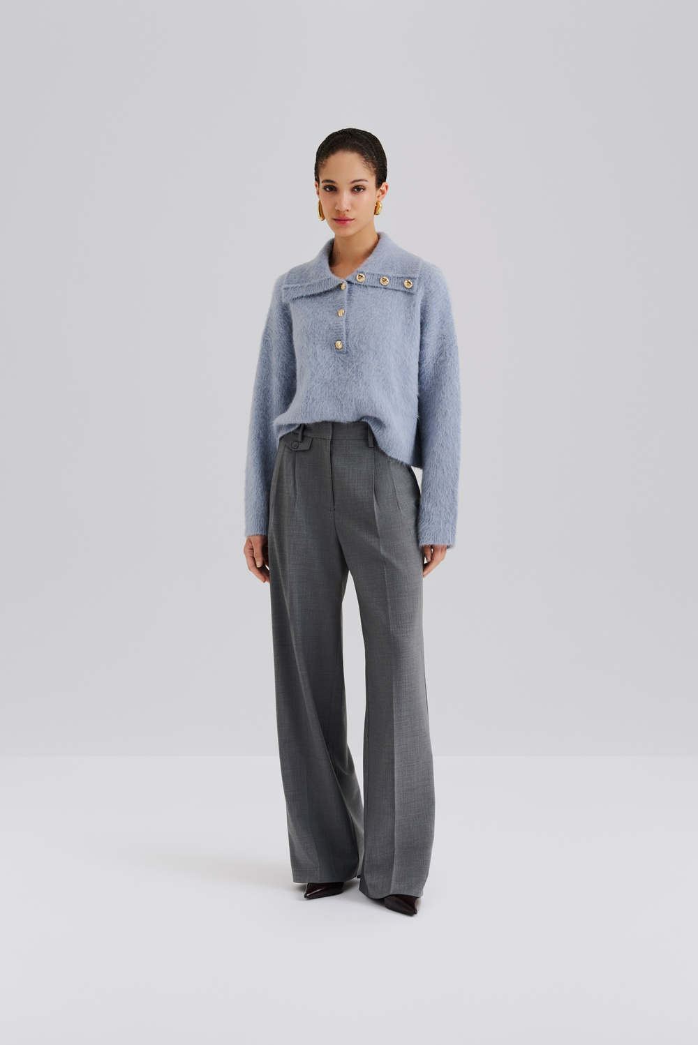 Yana pants - Grey - TROUSERS | Malina | Occasion designer clothing