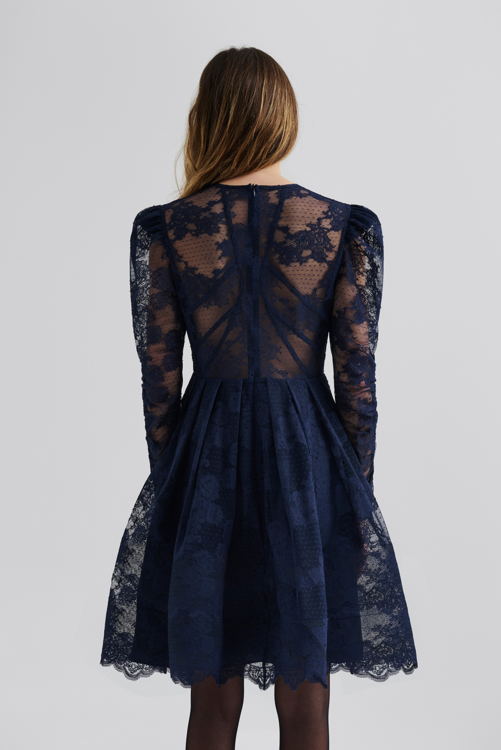 leoni mini dress navy Leoni Lace Mini Dress, Dark Blue