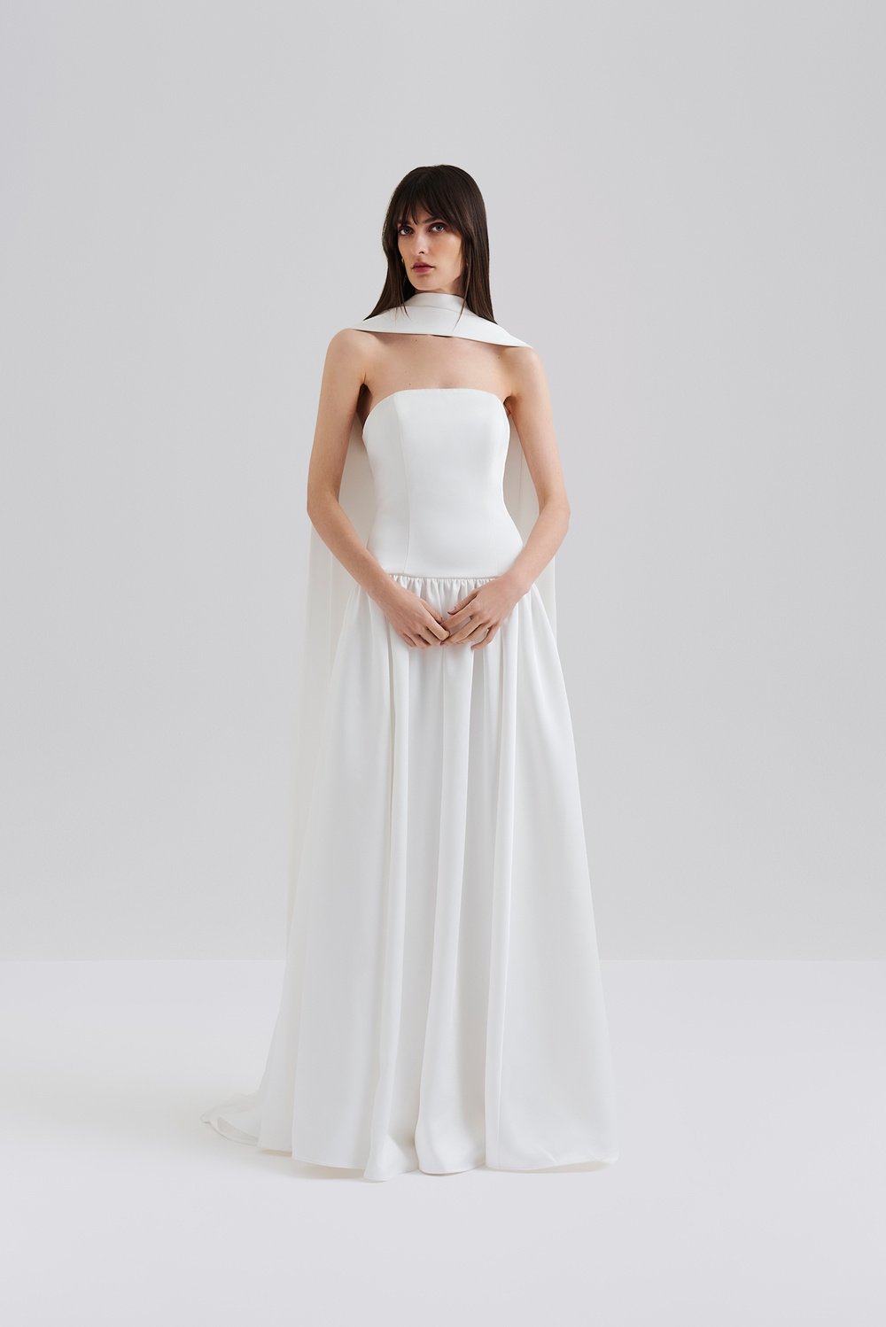 Sabrina midi dress - White - PLAIN DRESSES | Malina