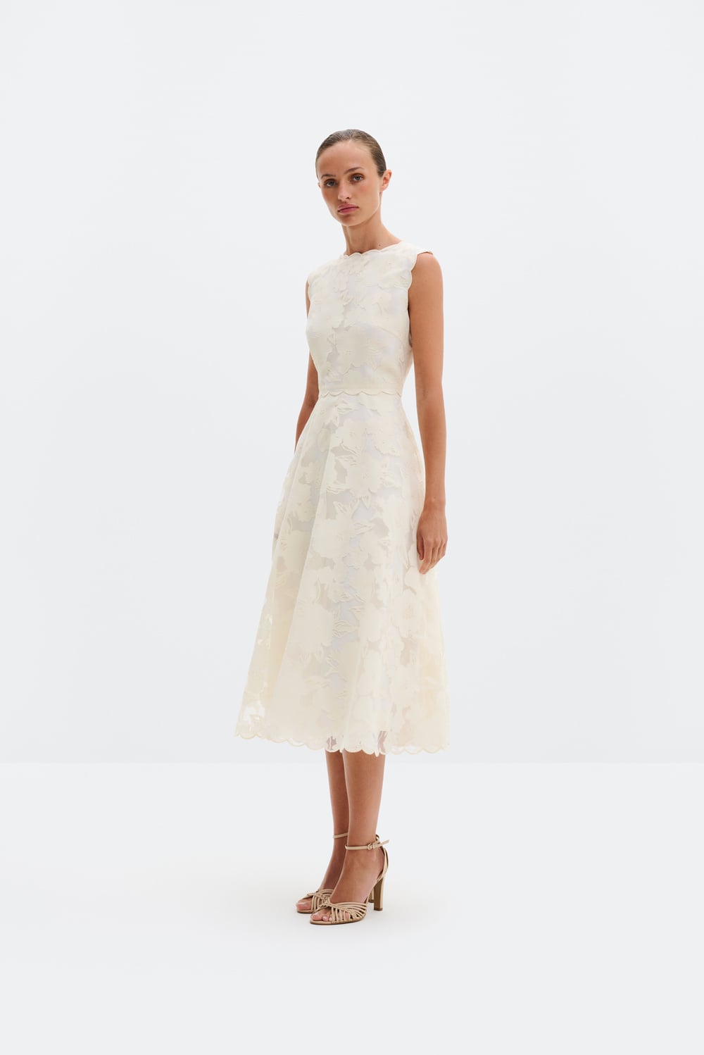 Elin midi dress - Vanilla - MIDI DRESSES | Malina | Occasion designer  clothing