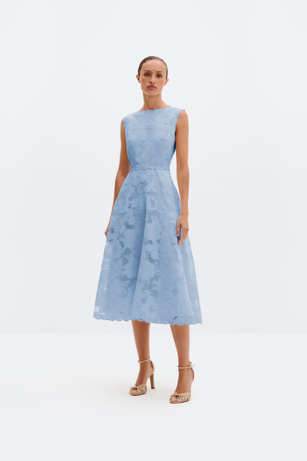 chinese dress ladies Nicoline Lemon Lace Sweetheart Midi Dress With Cami Straps – Club L London main image 1