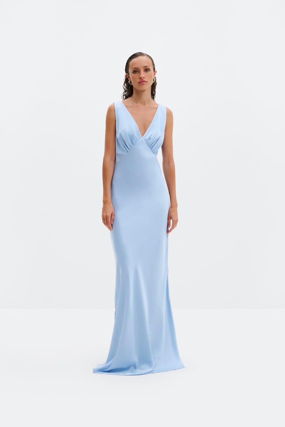 Leah maxi dress - Dusty Blue - MAXI DRESSES | Malina | Occasion designer  clothing