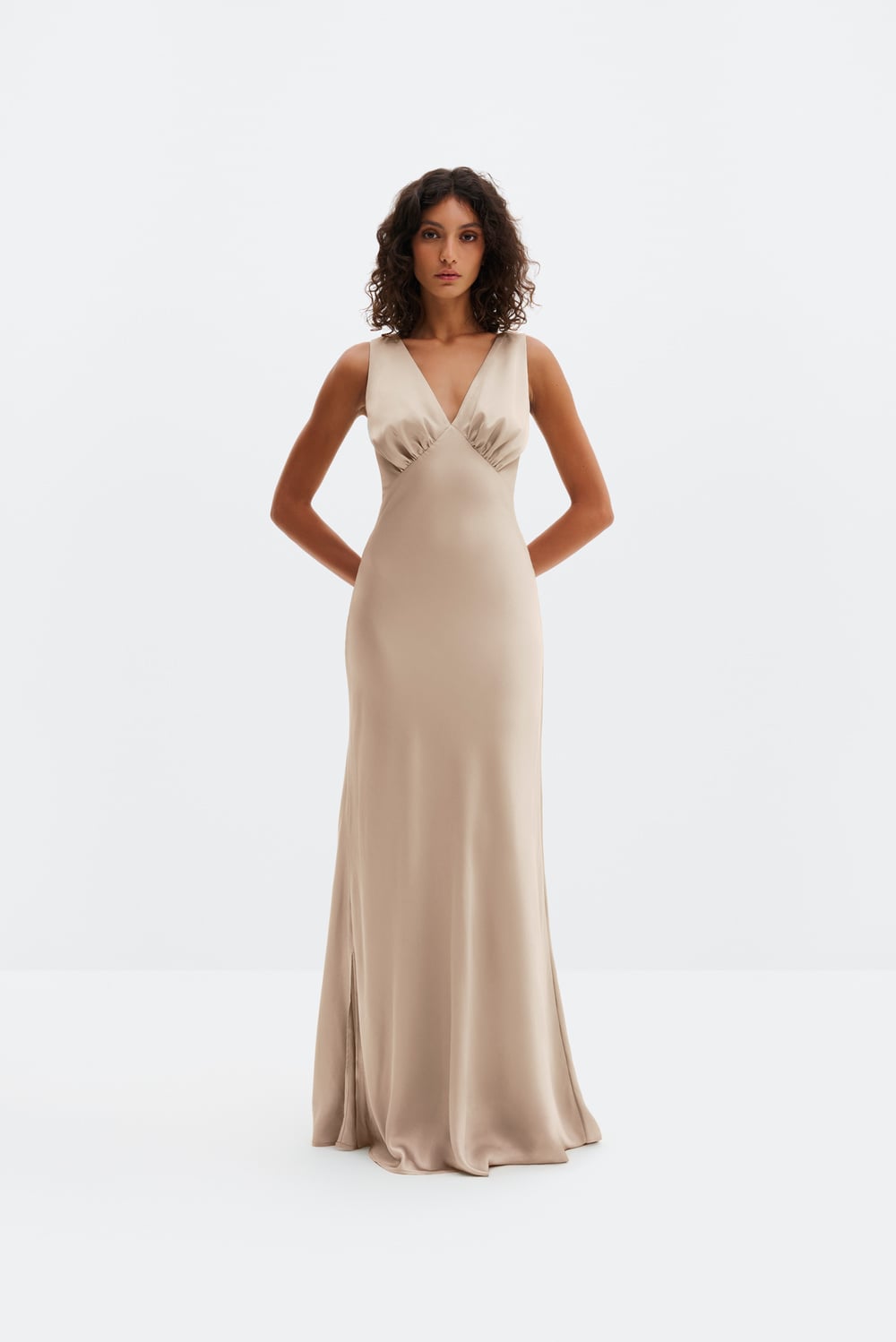 Thelma maxi dress - Champagne - MAXI DRESSES | Malina | Occasion designer  clothing