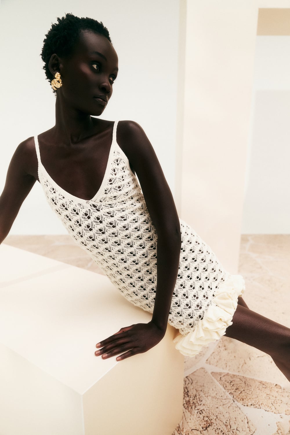 Leoni mini dress - Beige Leo - DRESSES | Malina | Occasion designer clothing