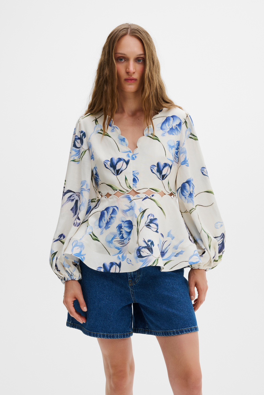 Maya blouse - Tulip Blue - BLOUSES | Malina | Occasion designer